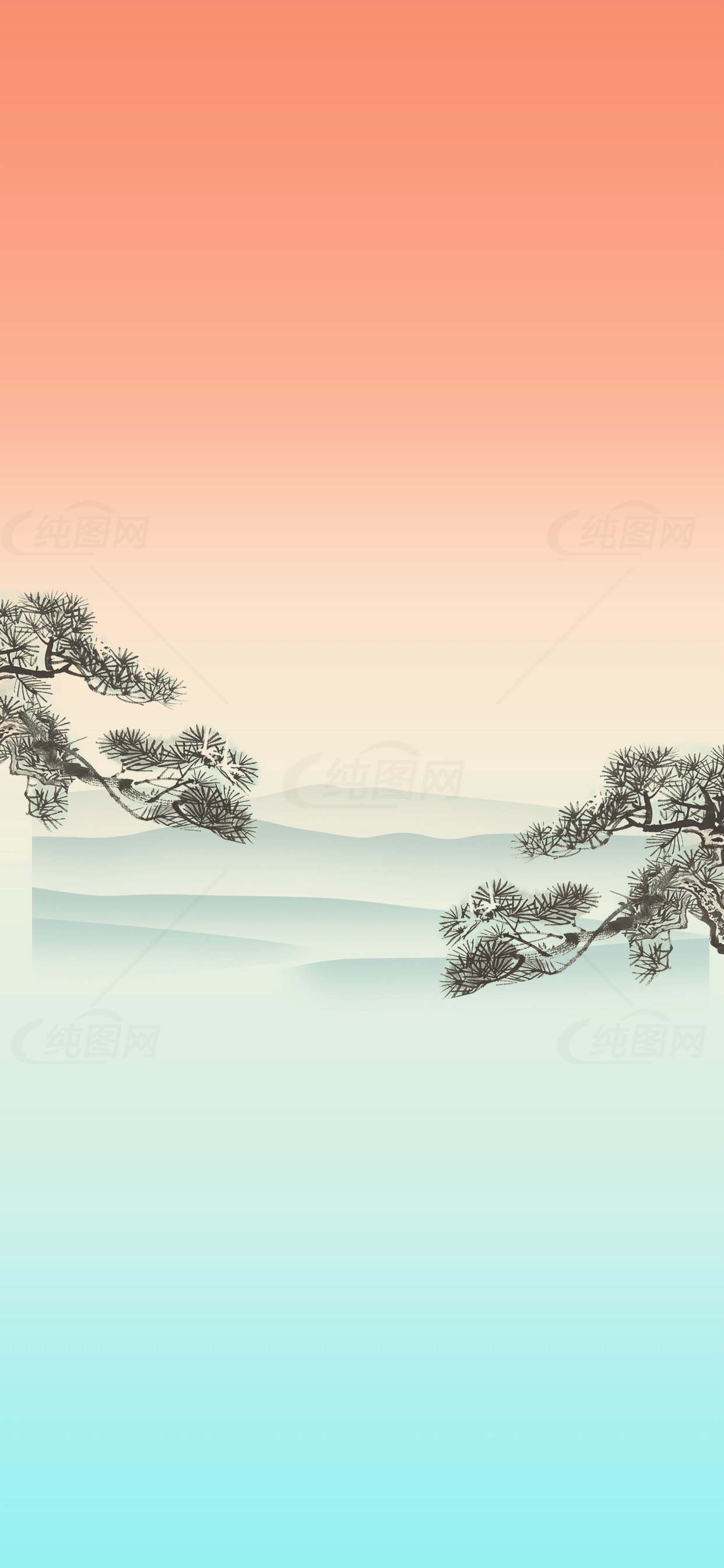 精选山水画背景图片素材