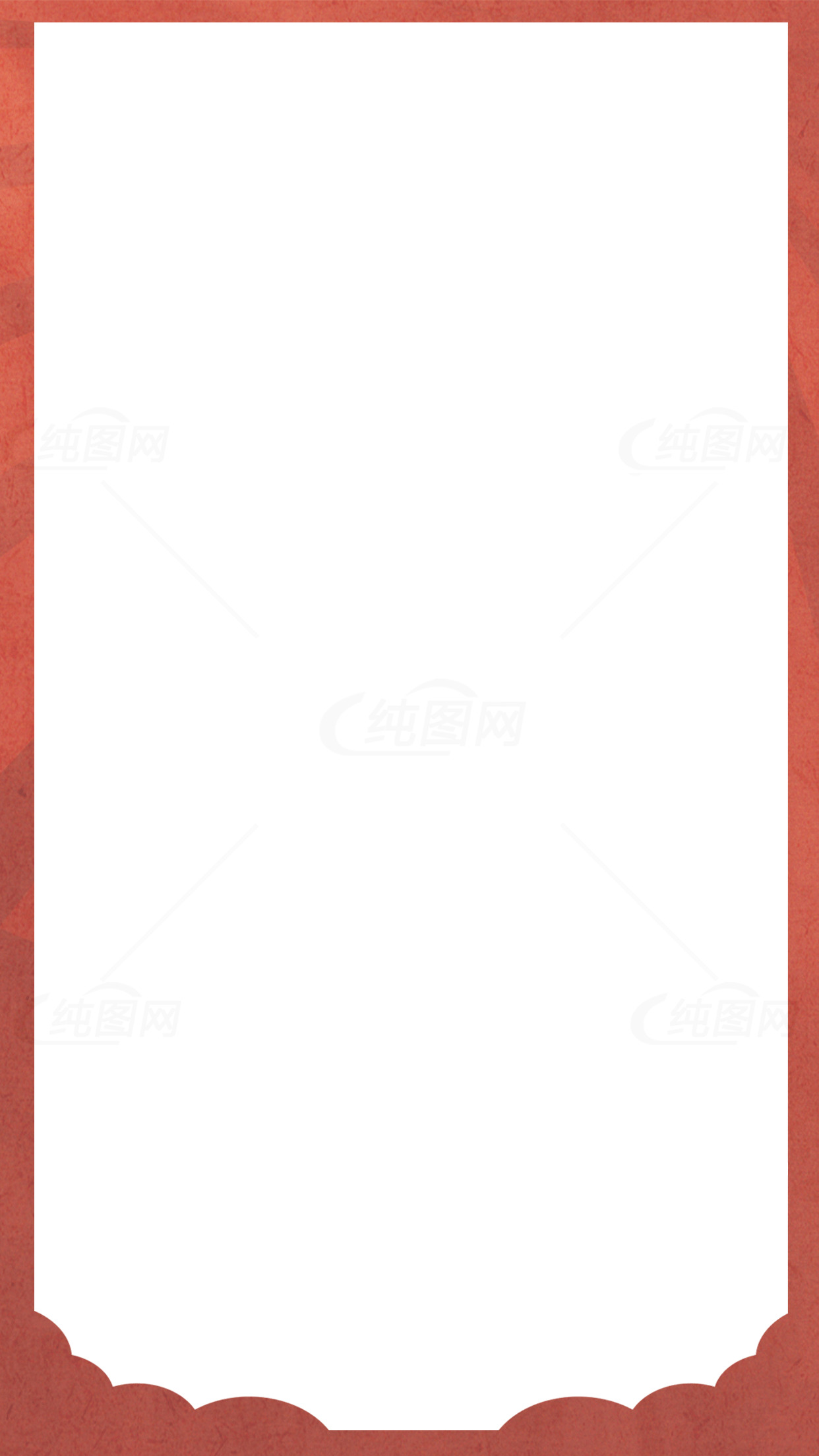 红色边框的简约设计模板素材