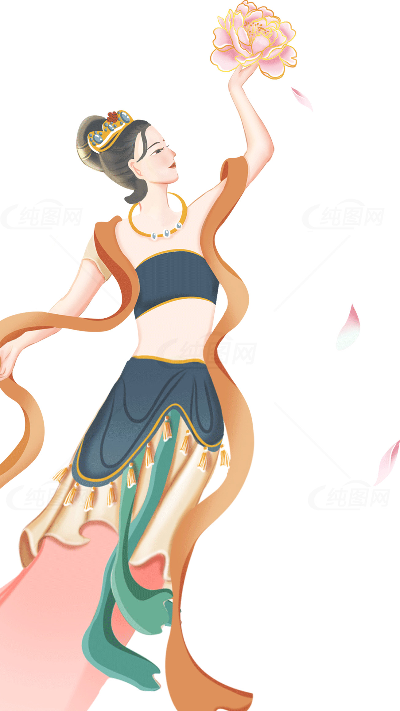 敦煌飞天艺术插画素材