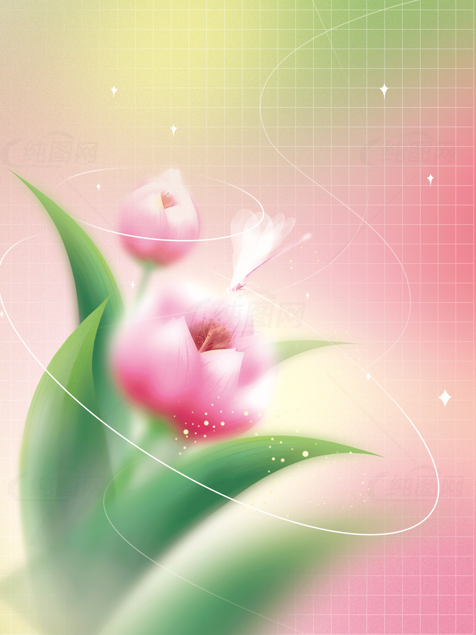 梦幻花卉背景图片素材