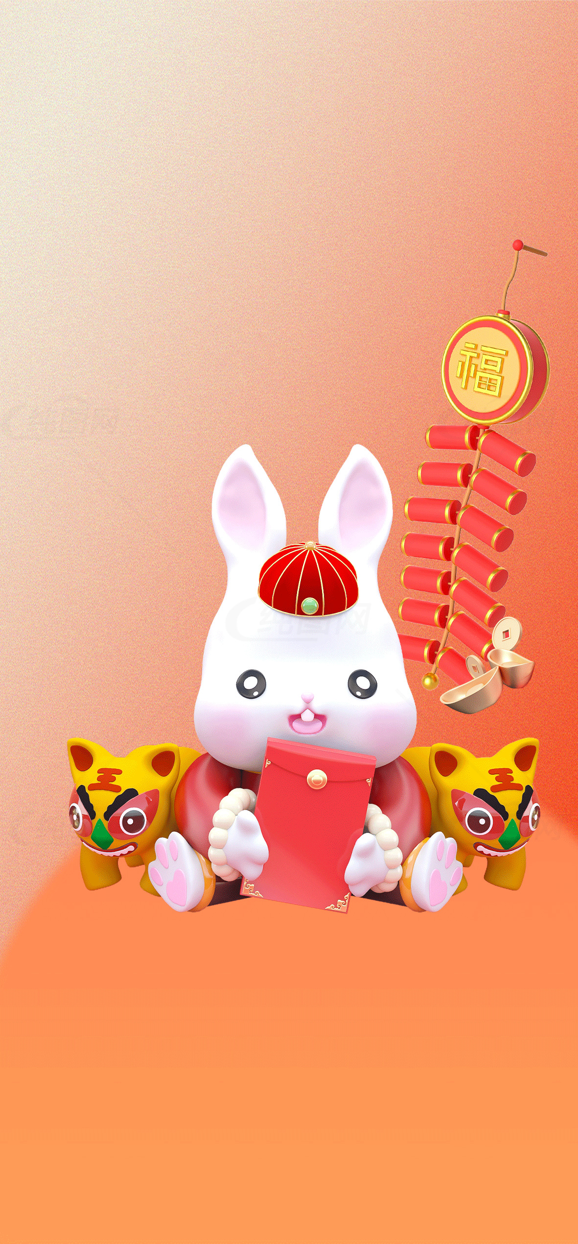 农历新年快乐兔子装饰素材