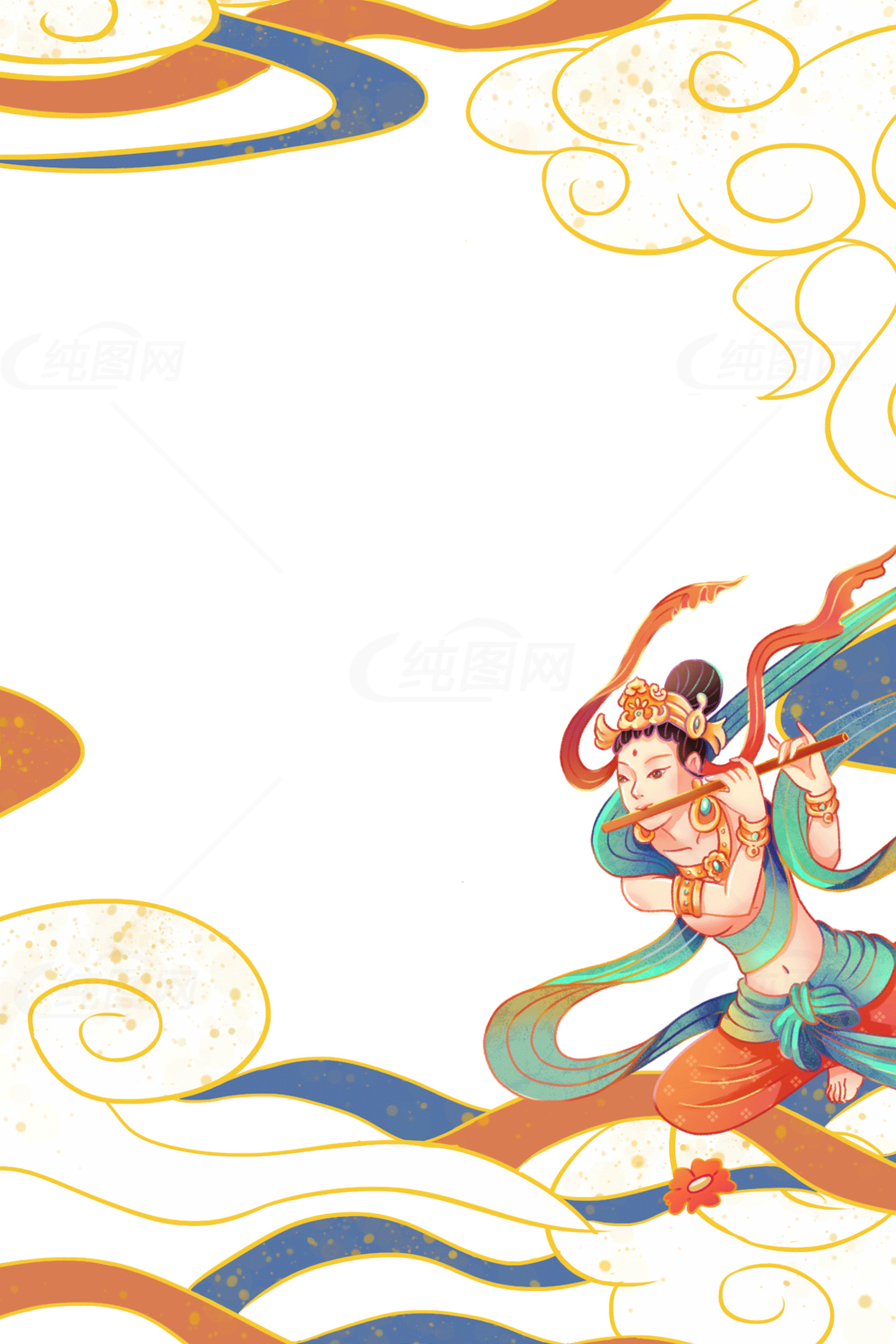敦煌风格插画背景设计素材