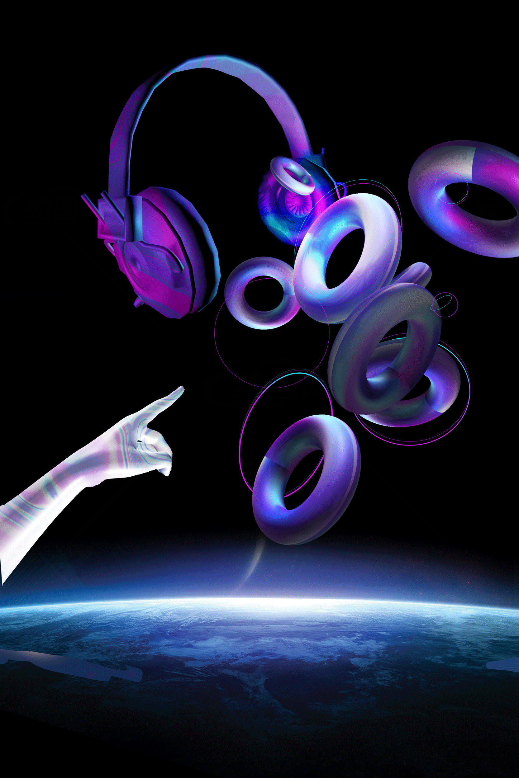 未来科技音乐艺术插画素材