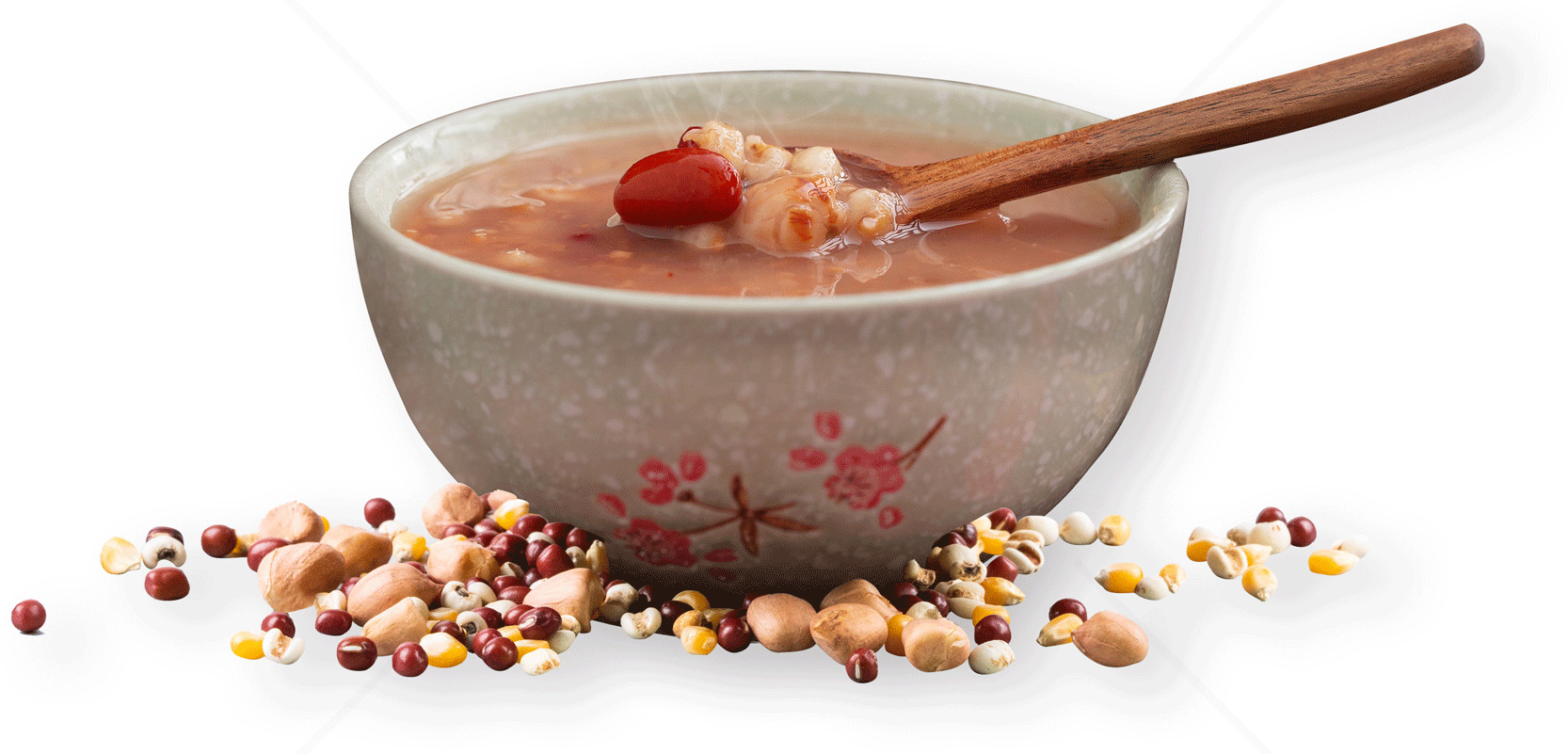 健康早餐选择：营养丰富的杂粮粥素材