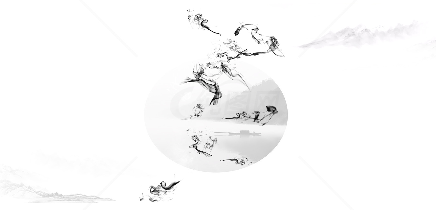中国水墨画艺术：山水意境素材