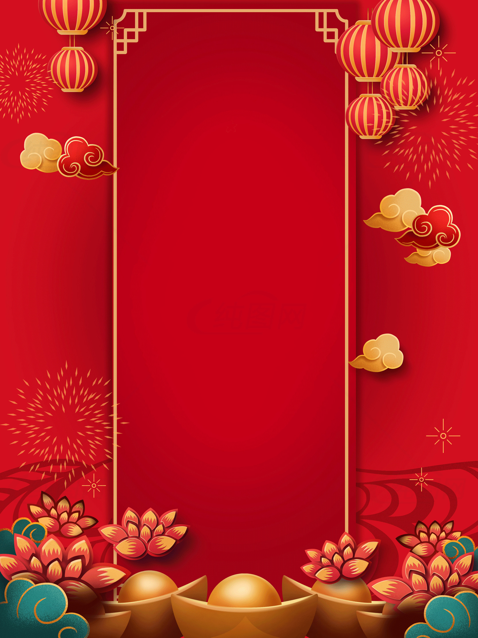 新年庆祝背景图片 - 红色主题设计素材