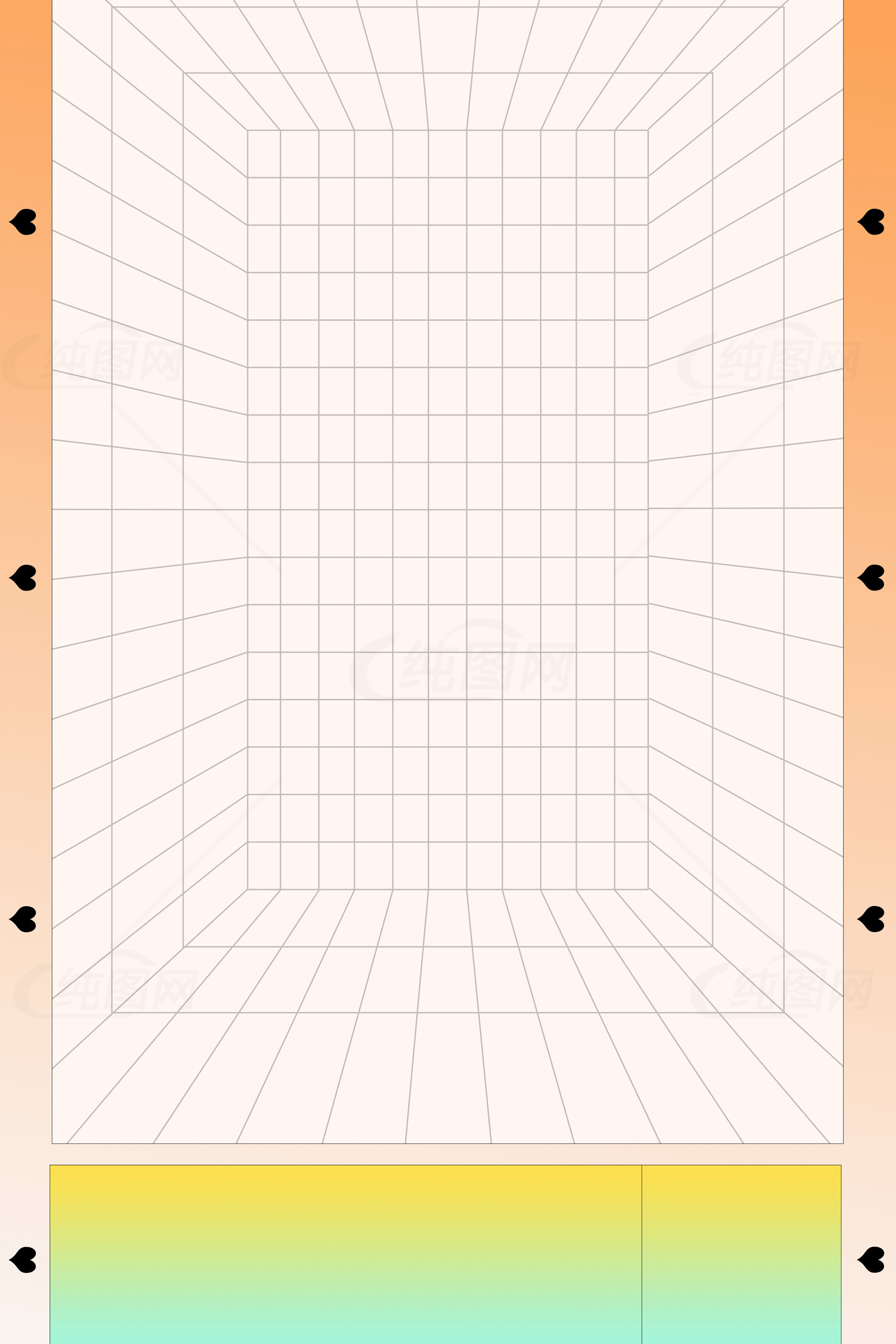 渐变色背景与网格设计的创意几何图形素材