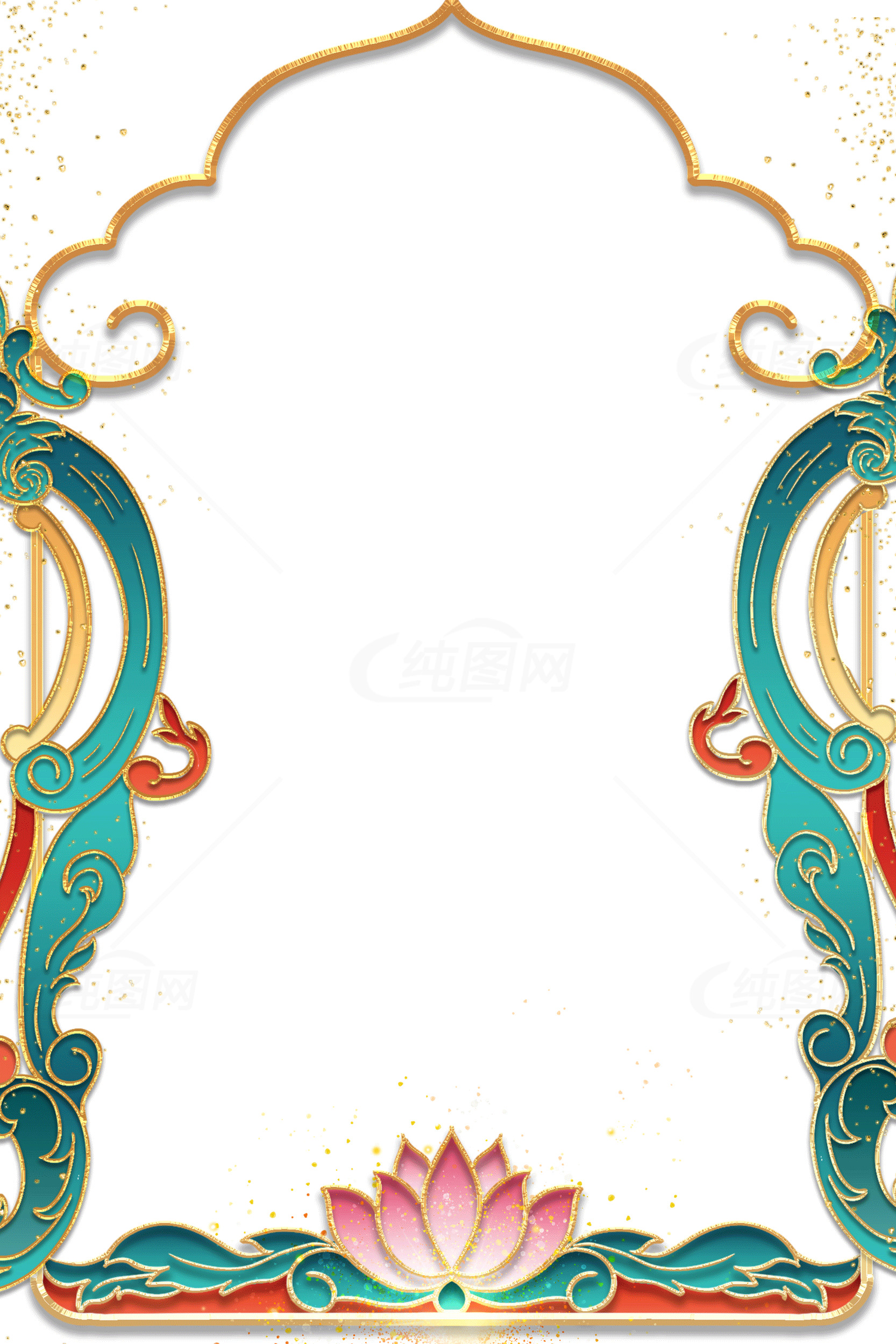 精美的东方花纹边框设计图片素材