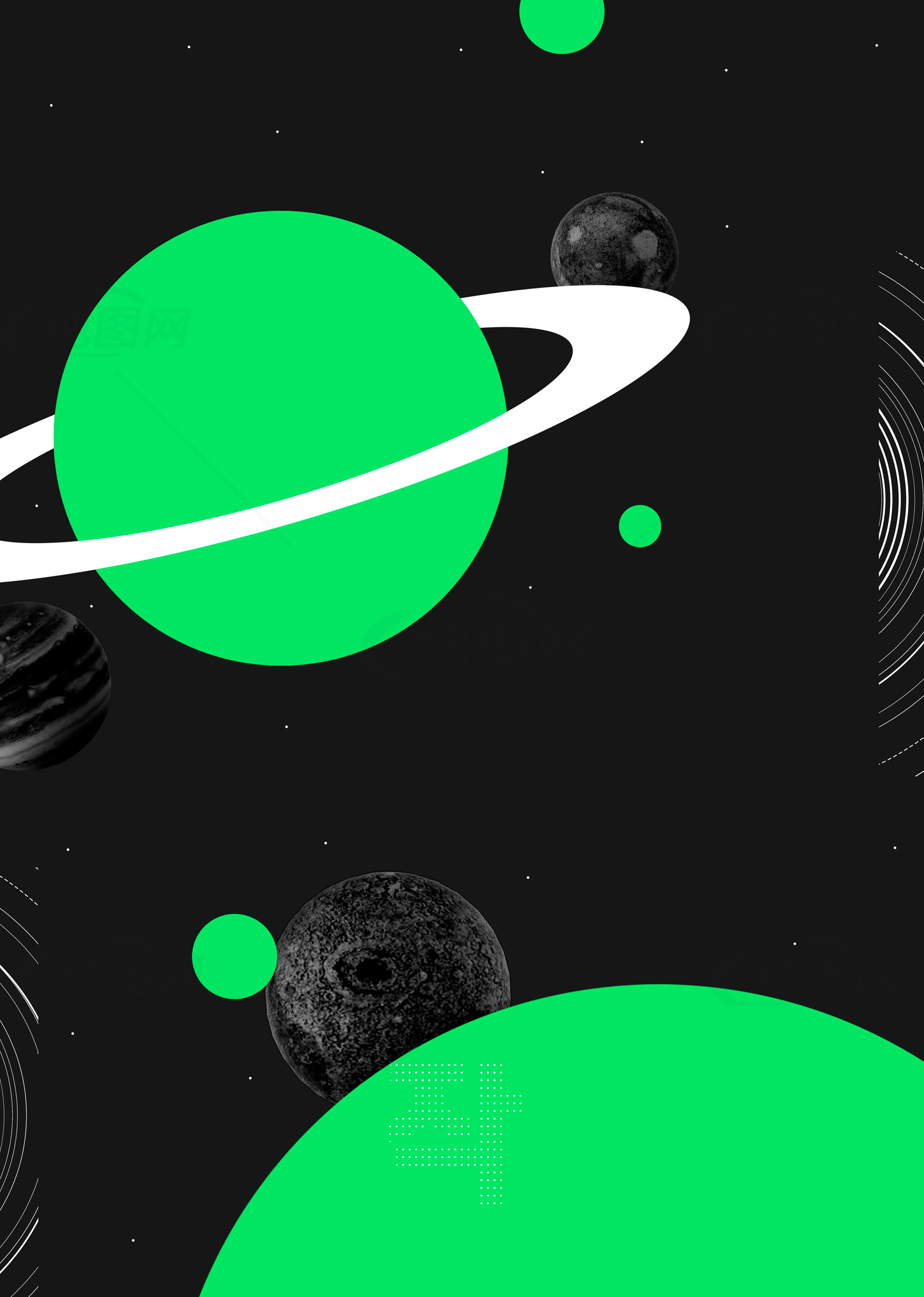 未来科技风格的太空插画设计素材