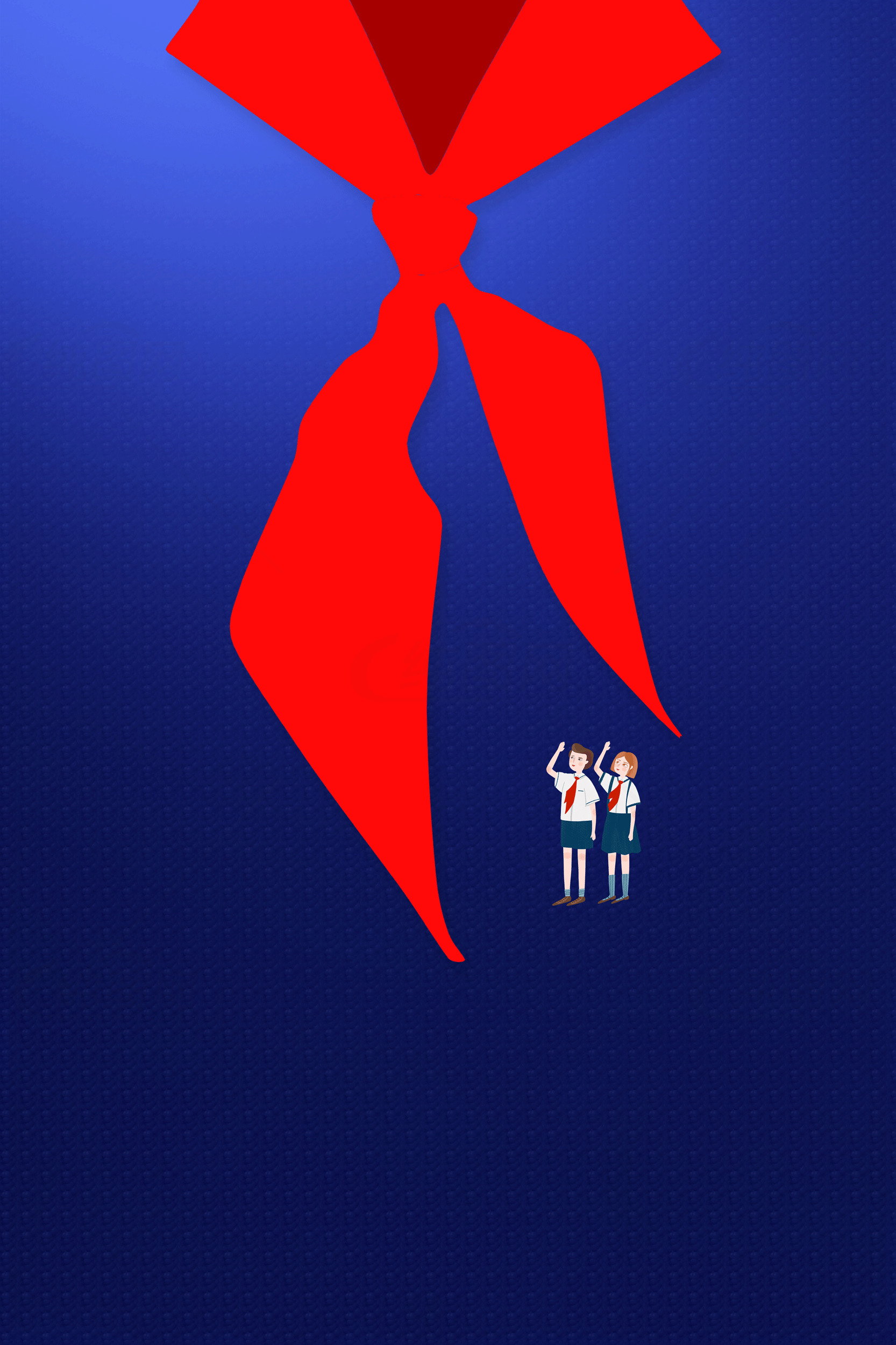 少先队红领巾与学生插画素材