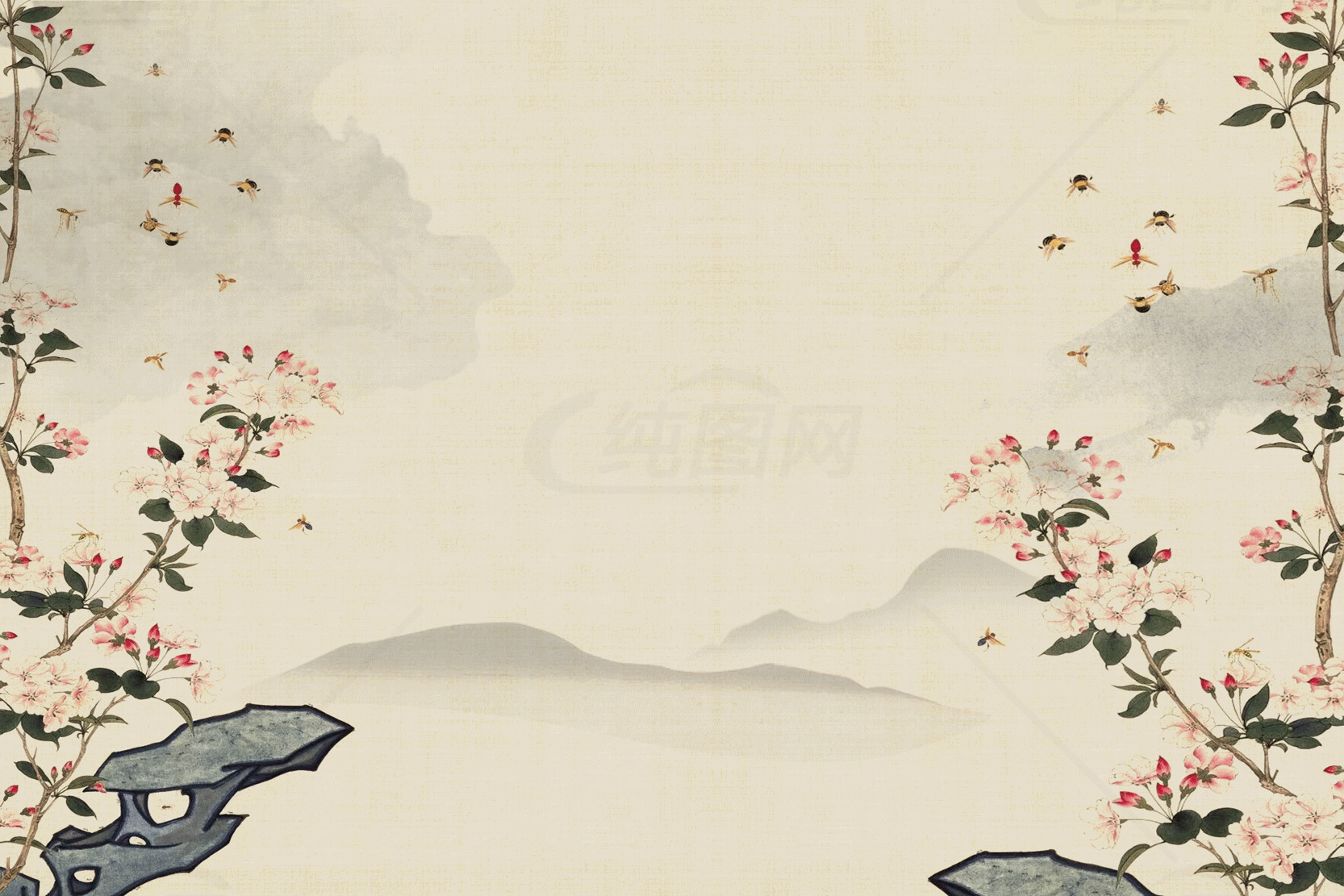 中国传统水墨画背景图片素材