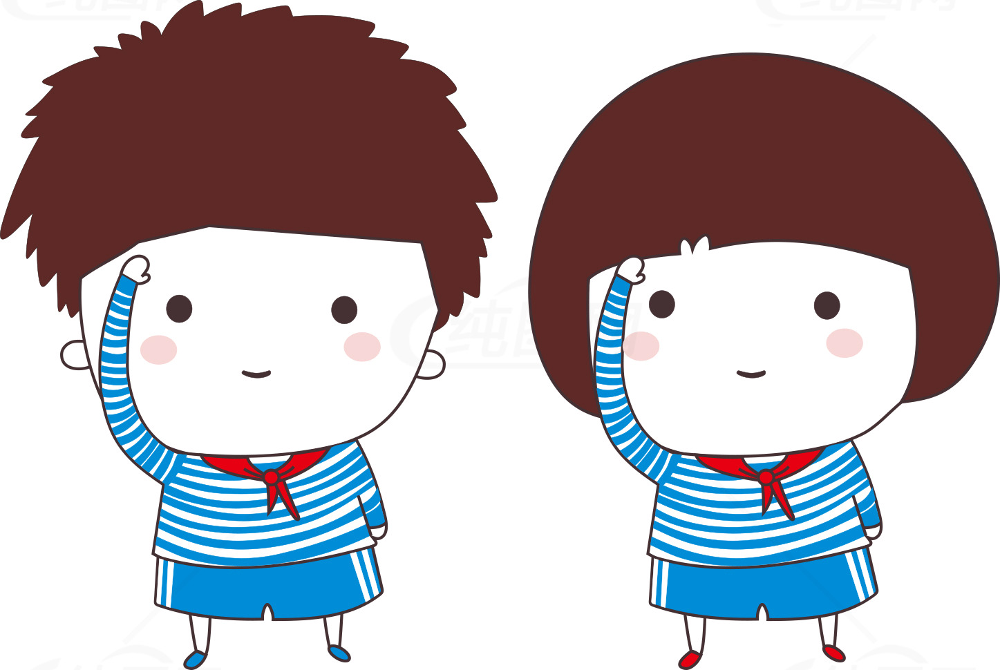 卡通儿童敬礼图片素材