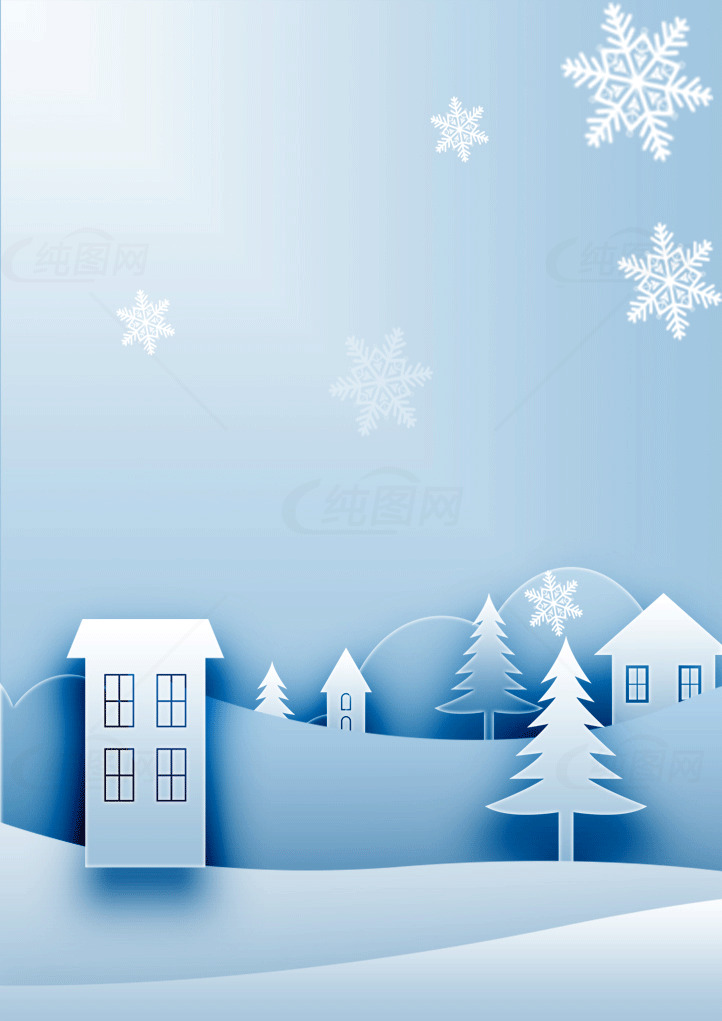 冬季雪景背景插画图片素材