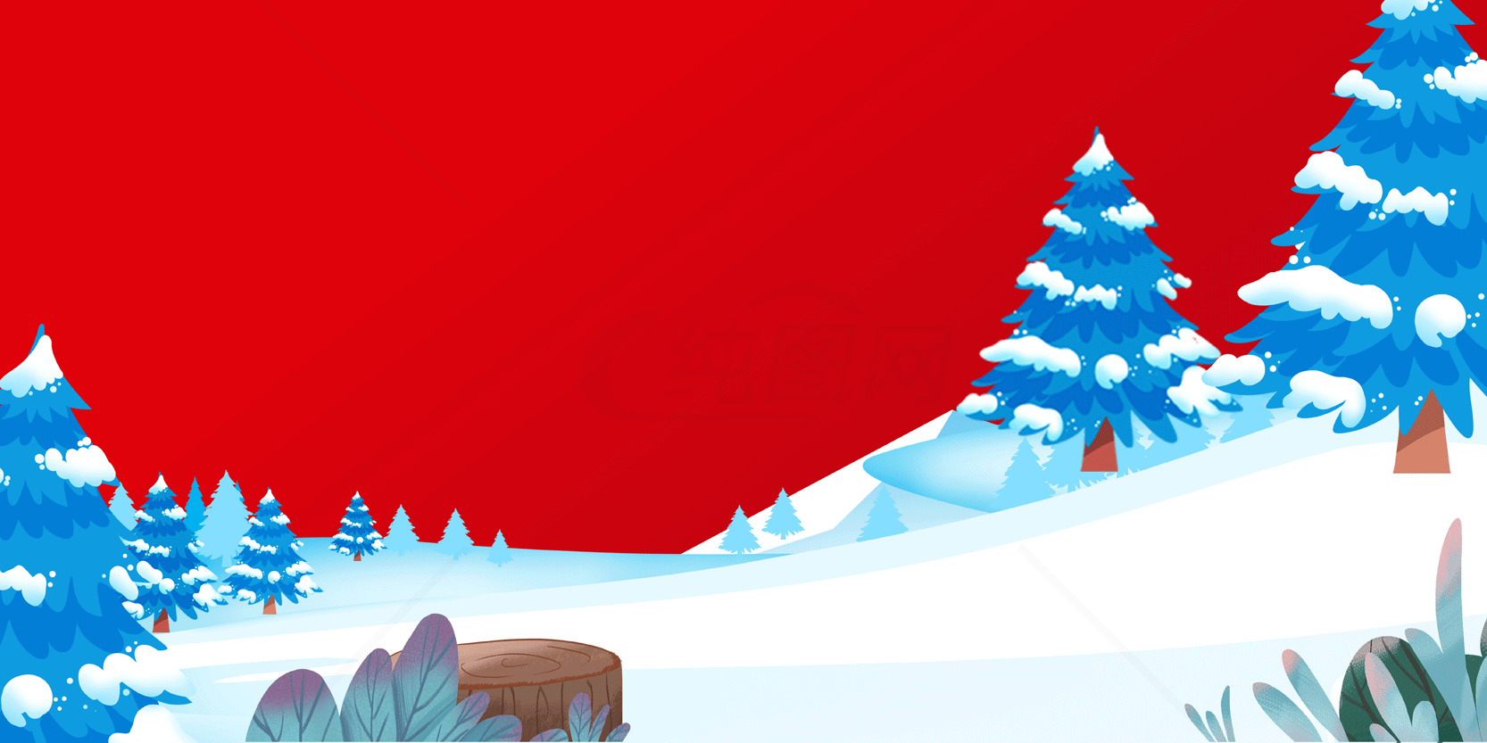 冬季雪景背景插画合集素材