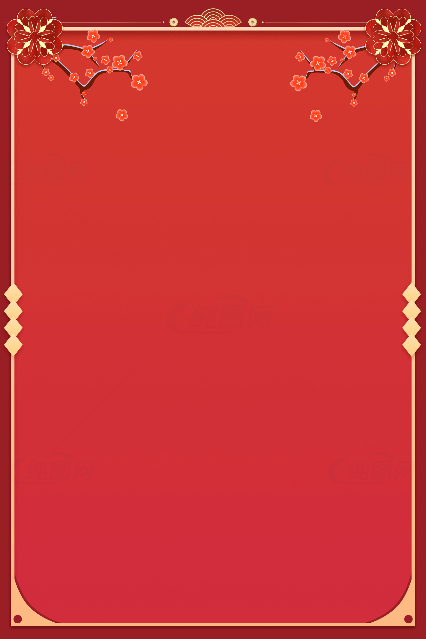 红色中国风背景素材模板