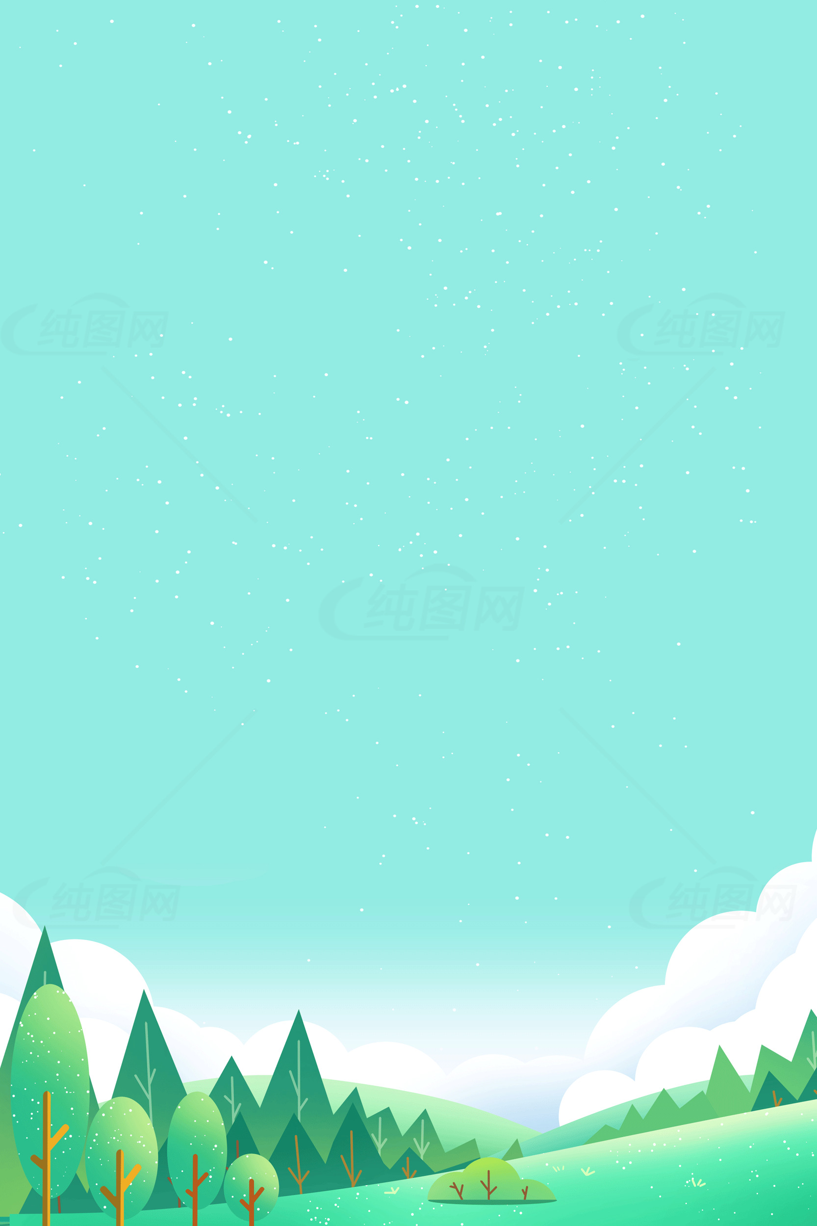 高清自然风景插画背景图片合集素材