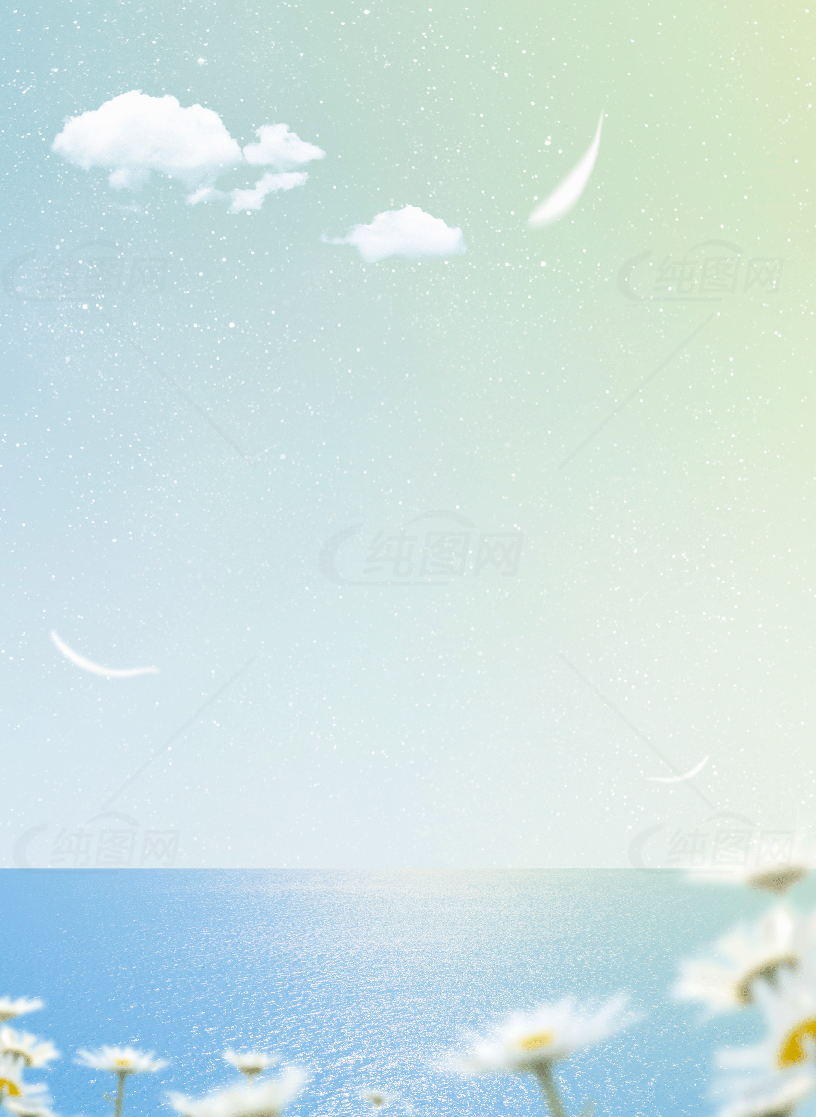 海边的宁静夏日风光素材