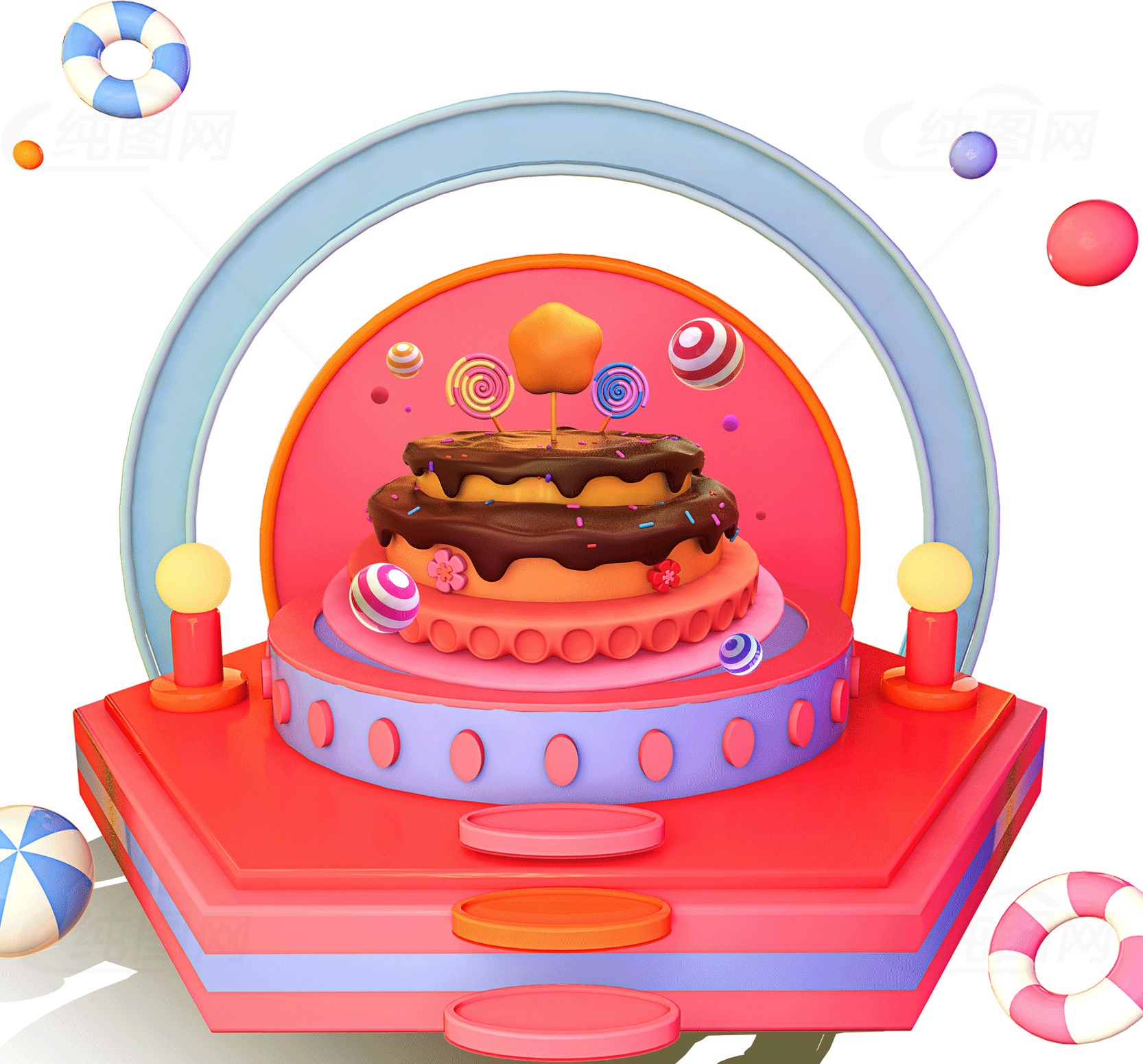 创意卡通蛋糕图片 - 适合儿童派对的甜品装饰素材