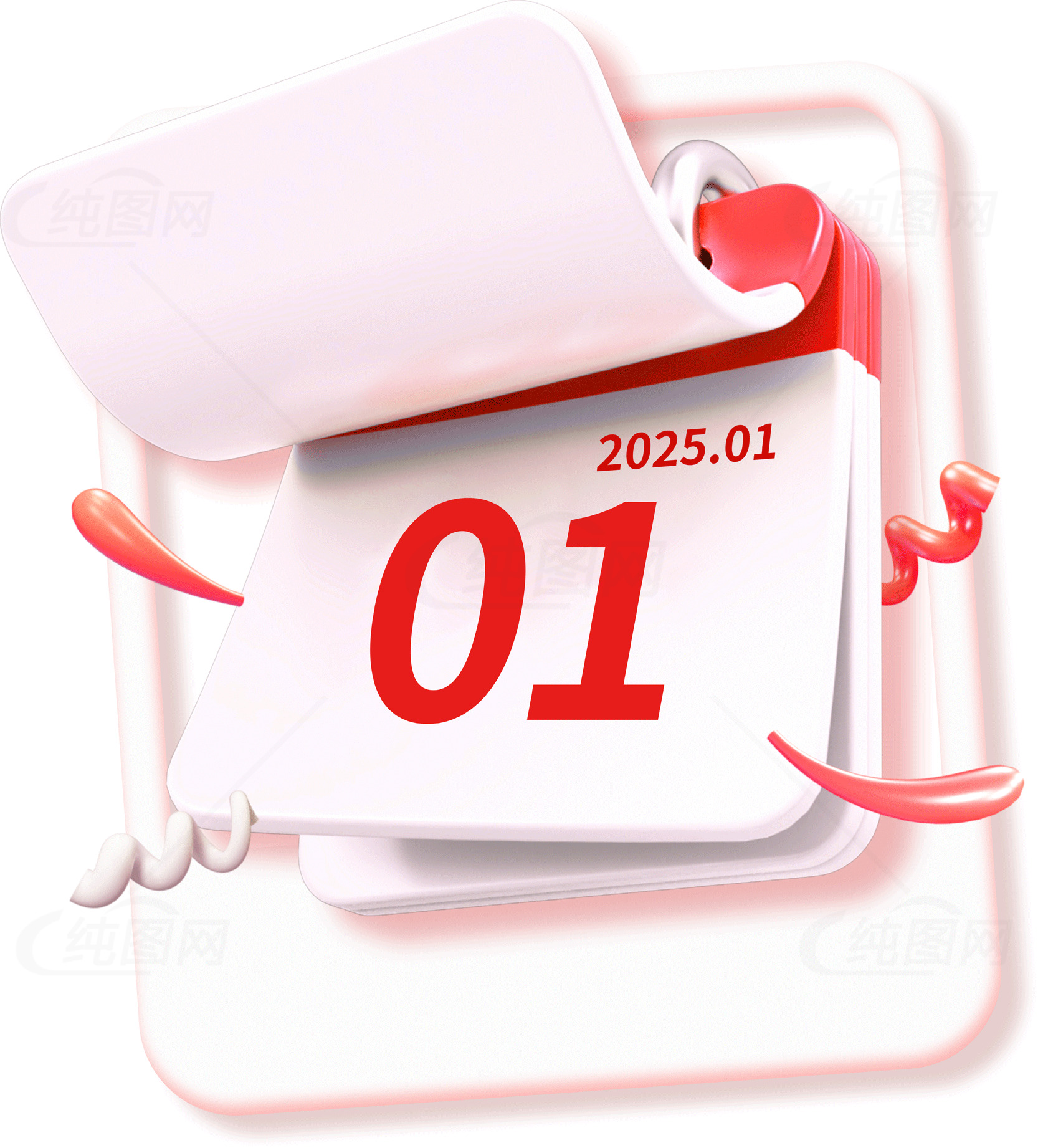 2025年1月1日新年日历图片素材