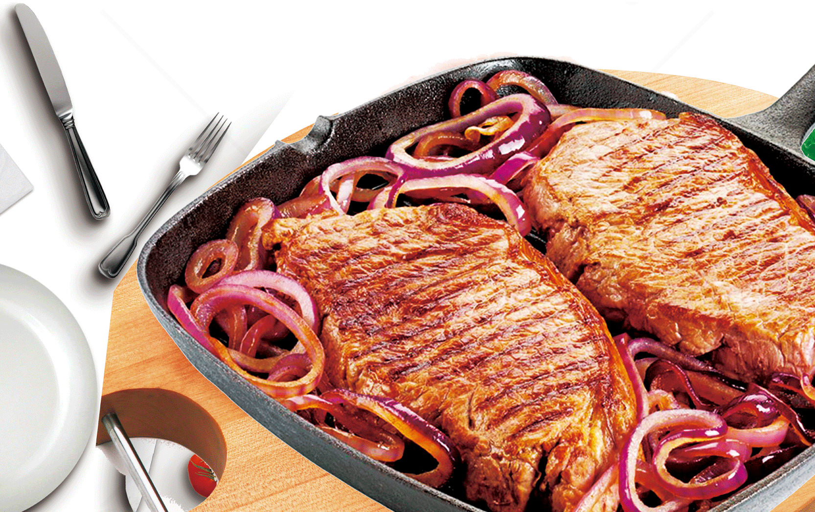 美味牛排煎锅食谱：简单易做的家庭晚餐素材