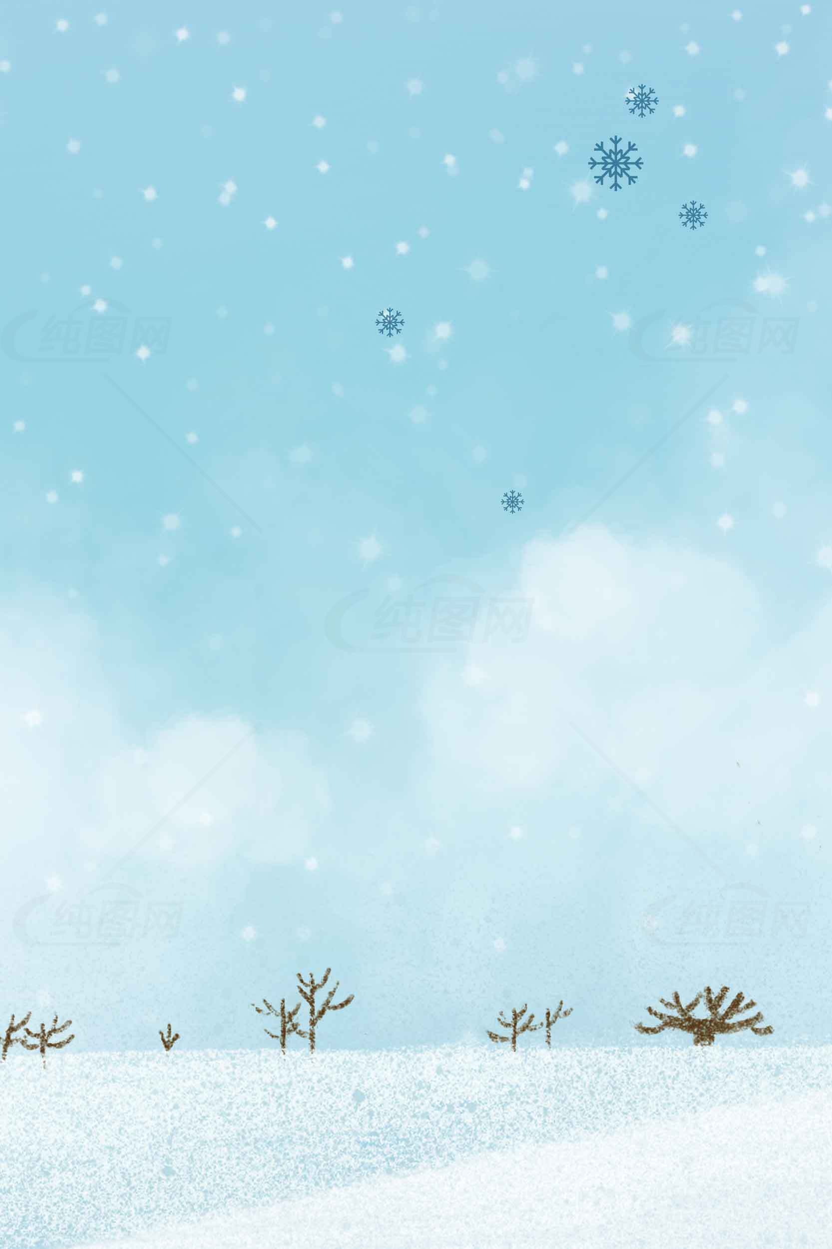 冬季雪景简约背景图片素材