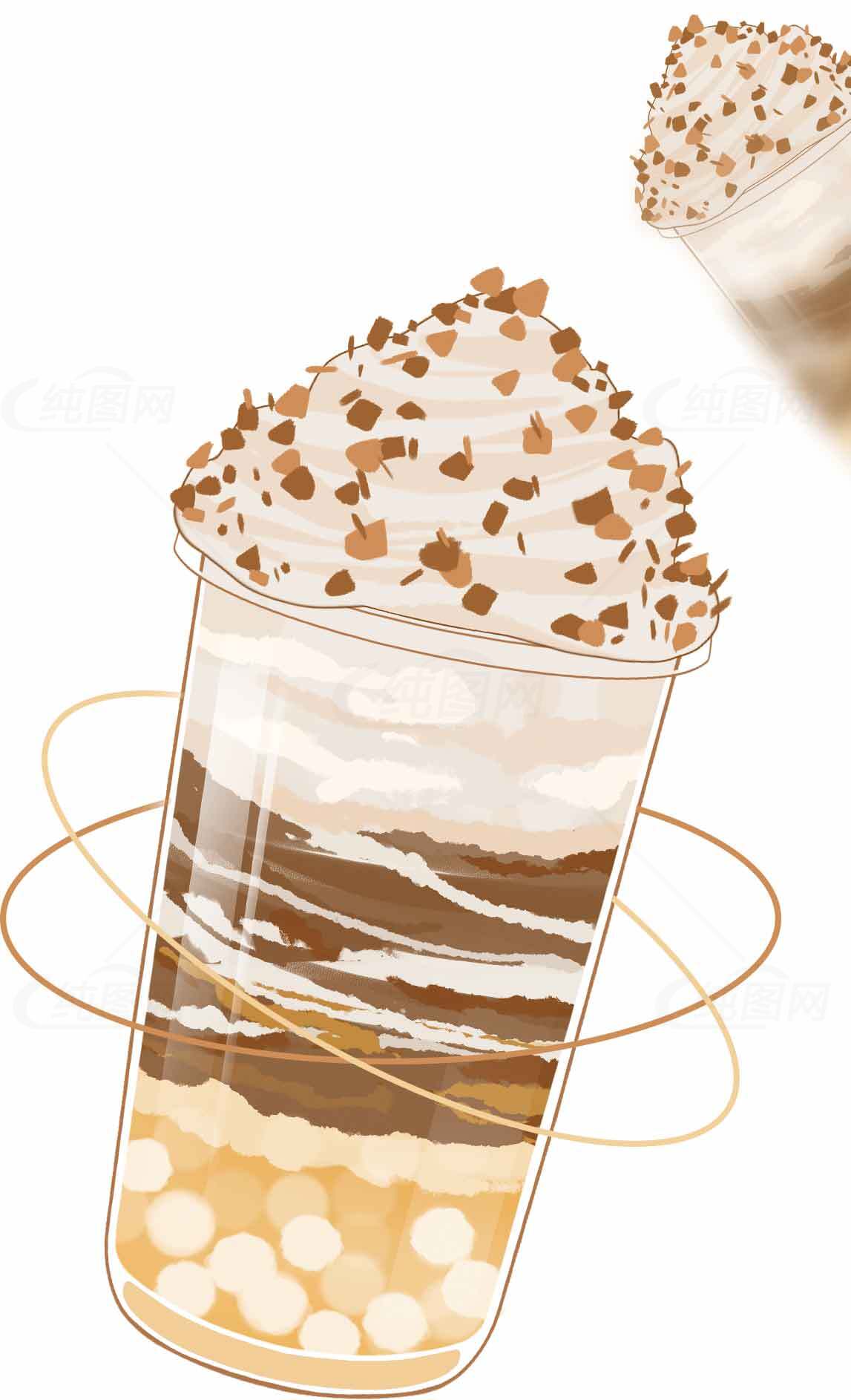 美味奶茶饮品插画图片素材