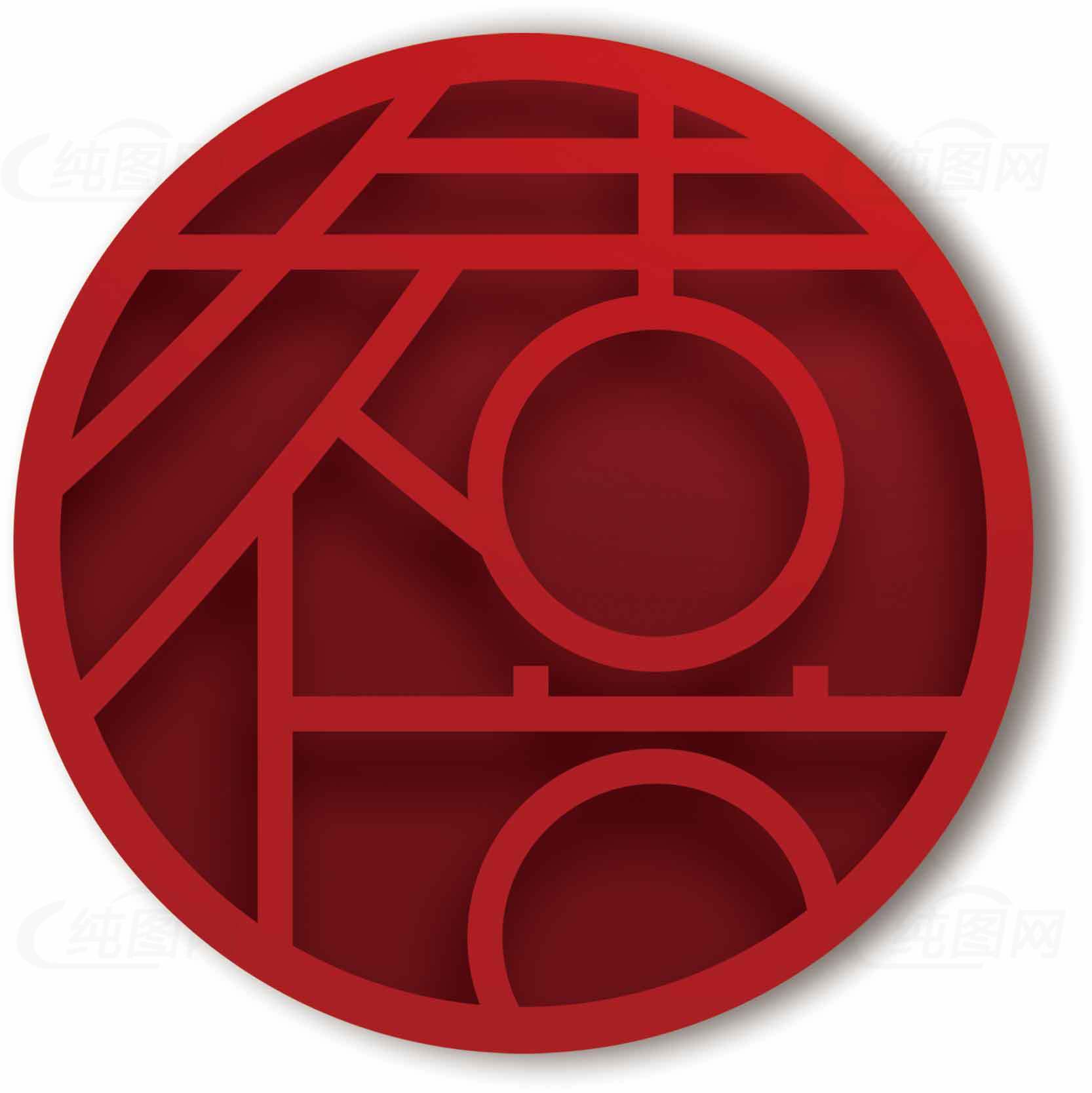 红色中国传统图案设计素材