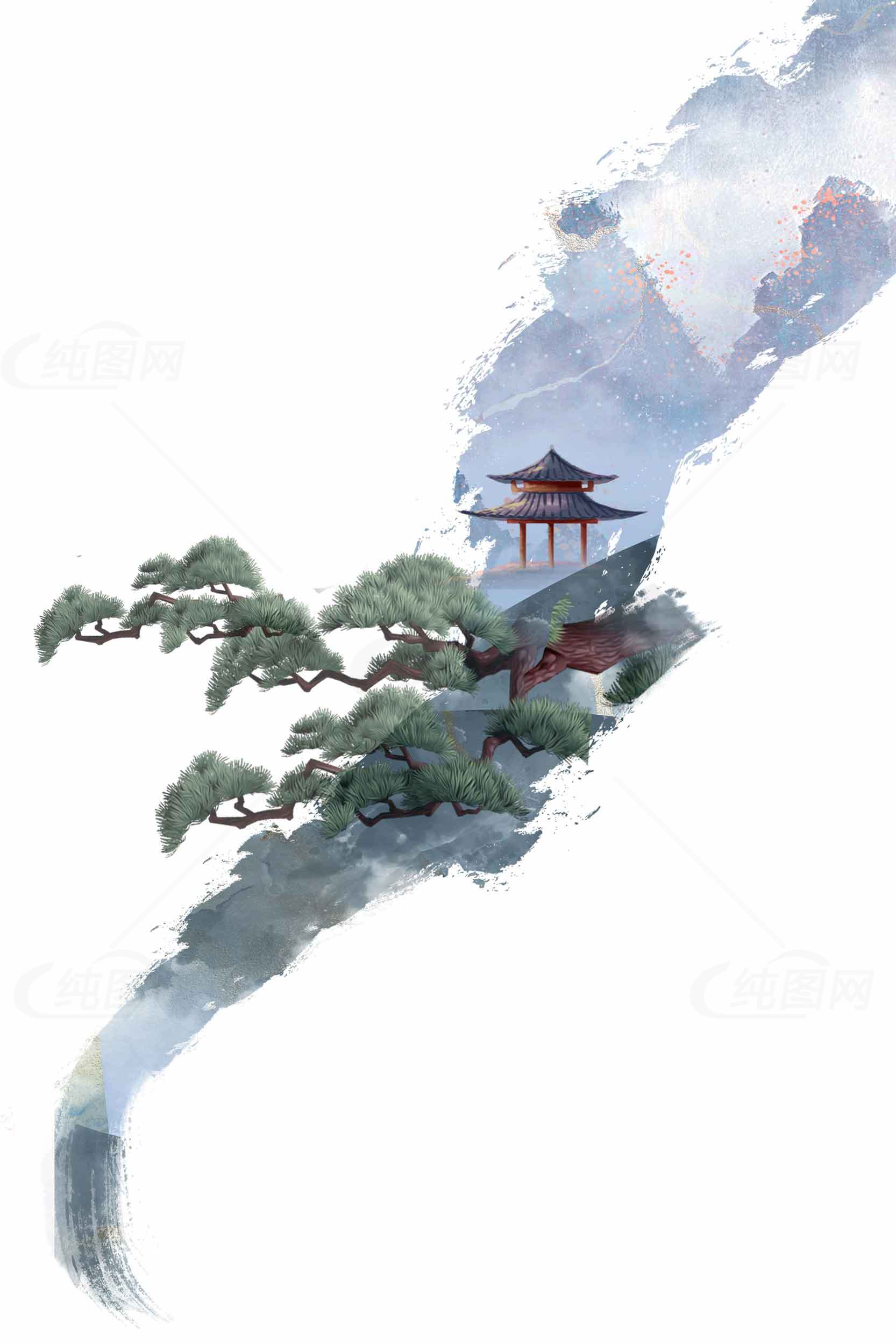 中国风水墨画风景壁纸素材