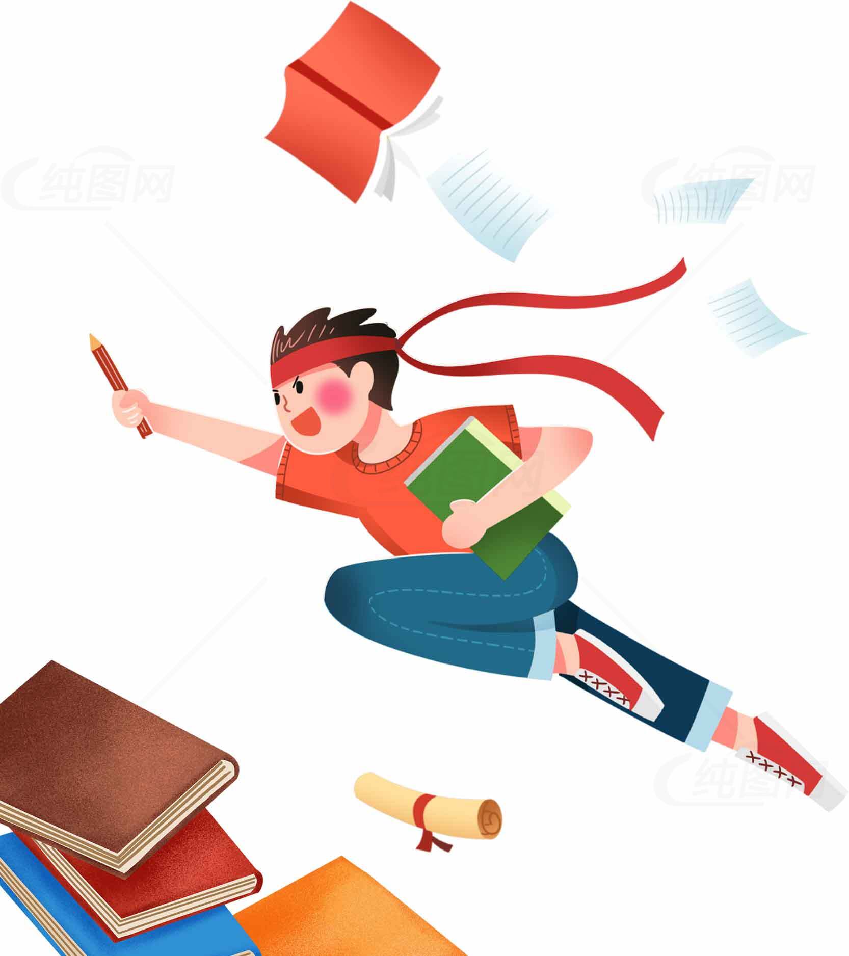 学生超级英雄：学习动力与成功的象征素材