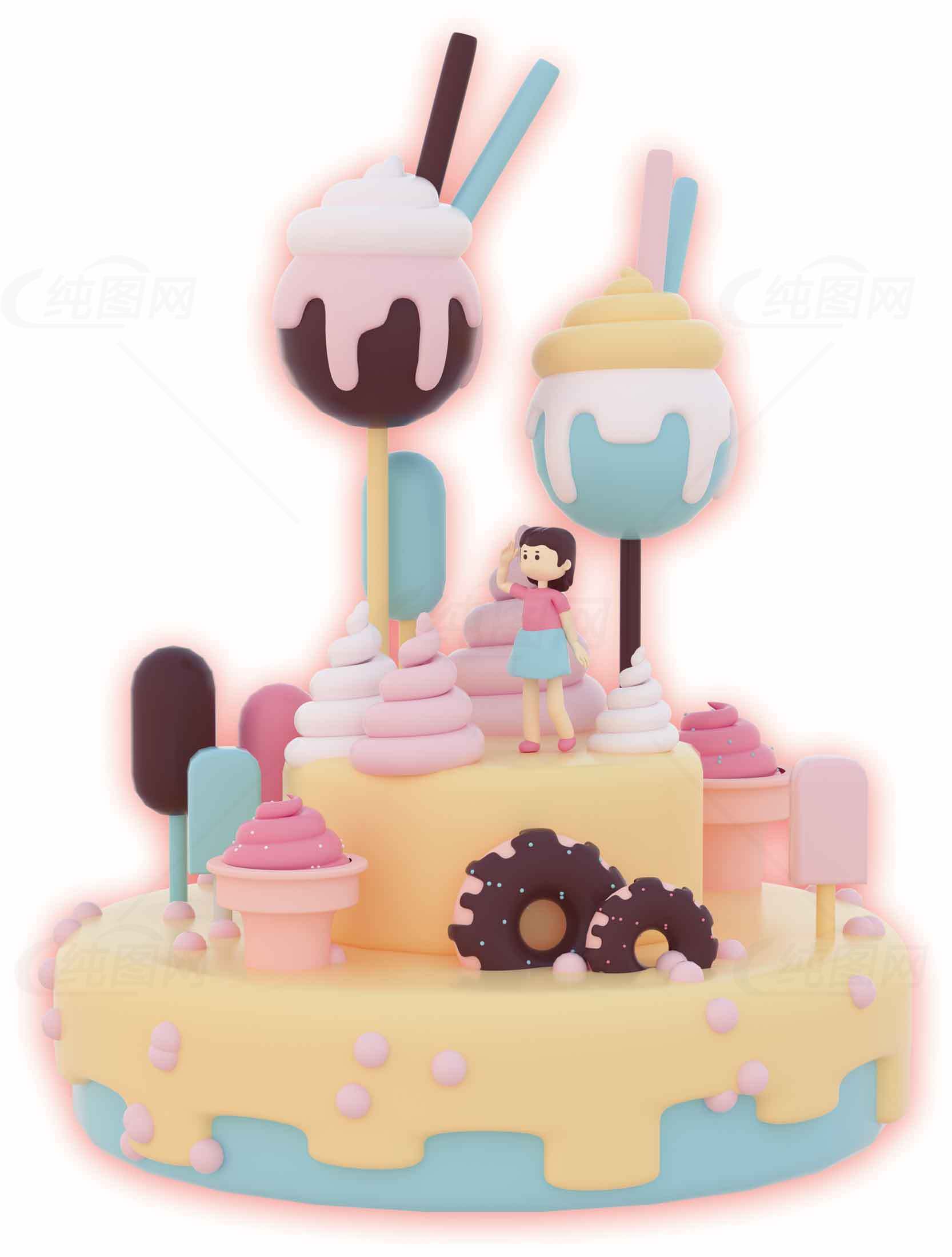 梦幻甜品主题蛋糕图片素材