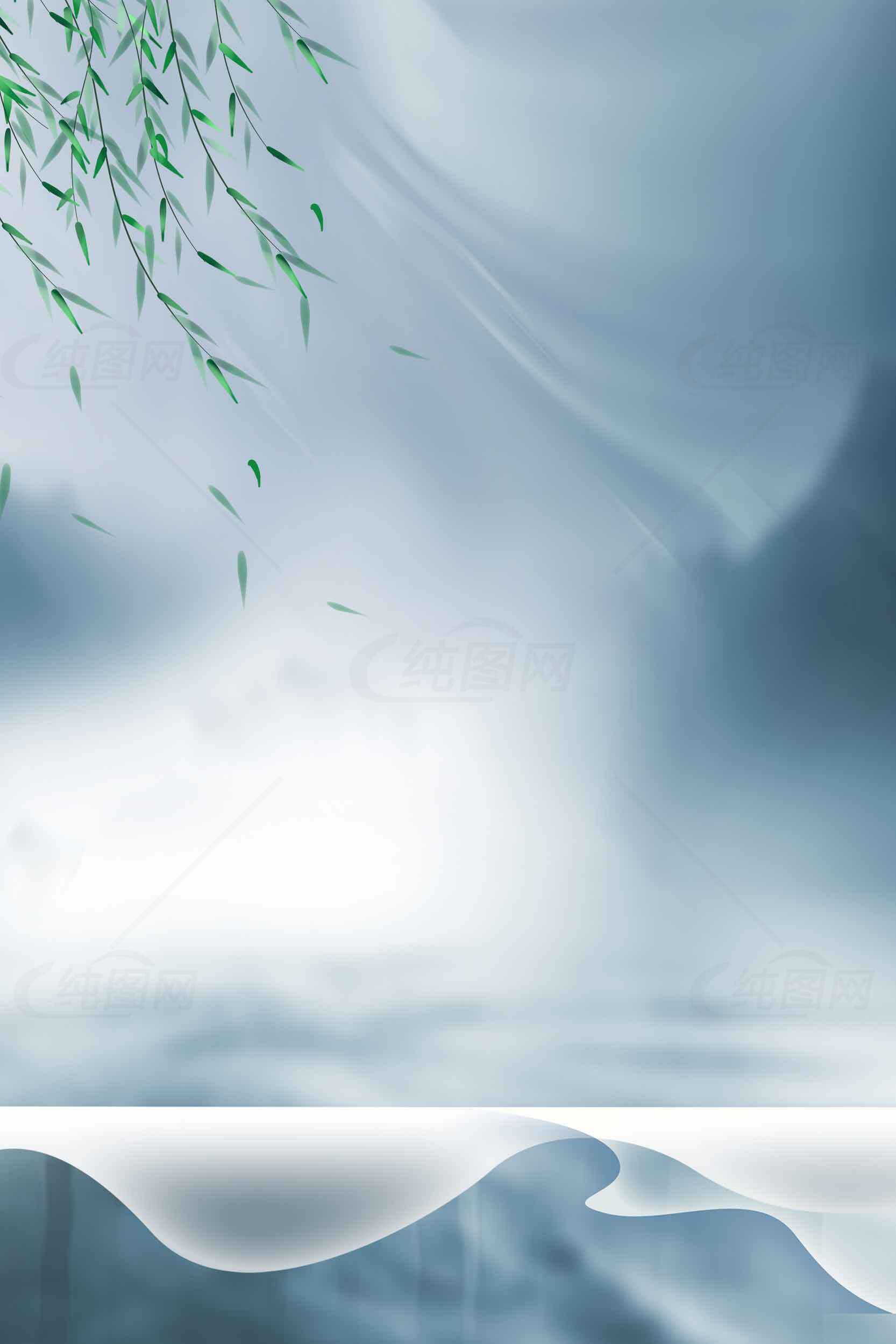 水墨风景唯美背景图片素材