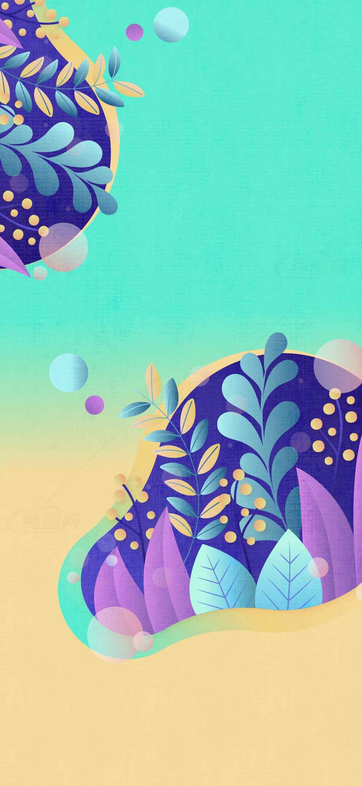 清新渐变风格插画背景图片素材