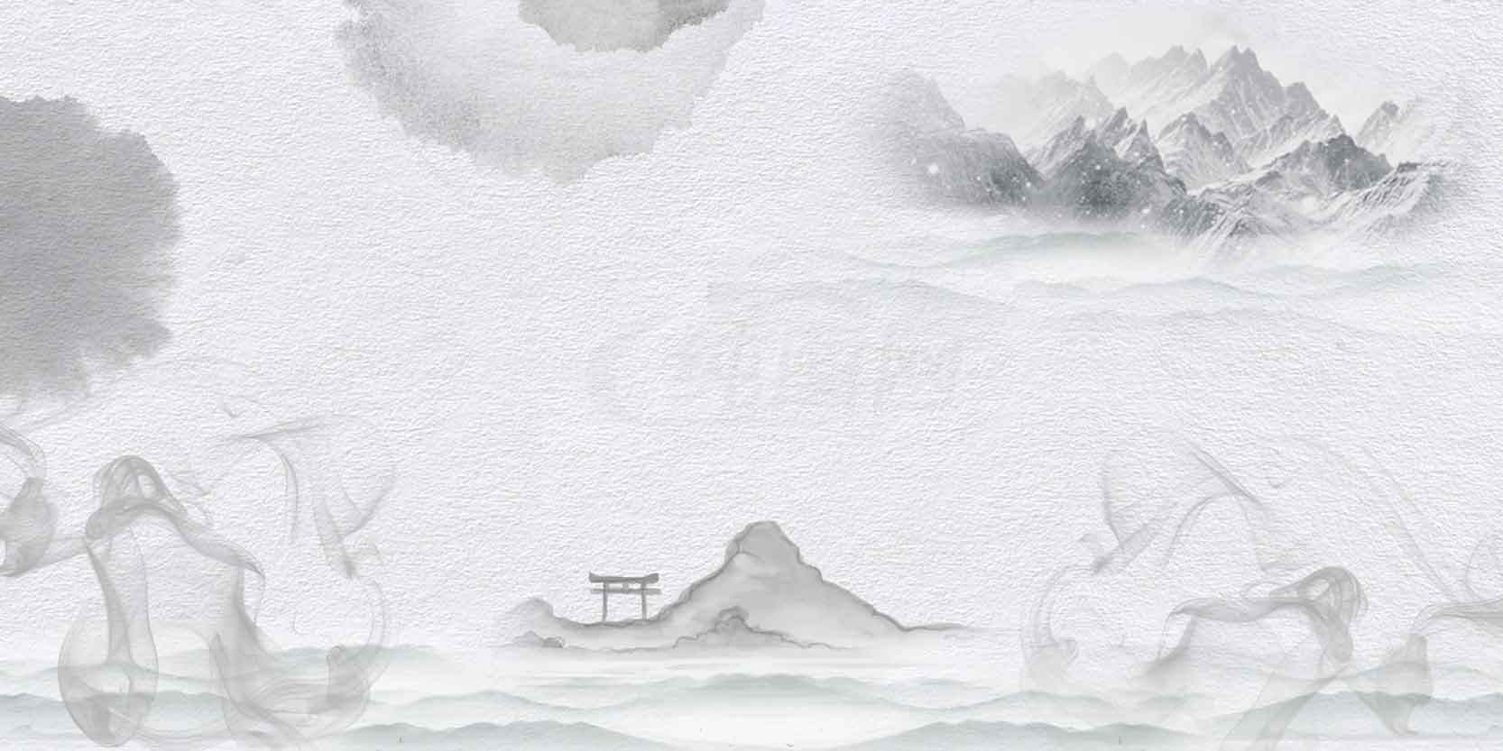 水墨山水画背景图片素材