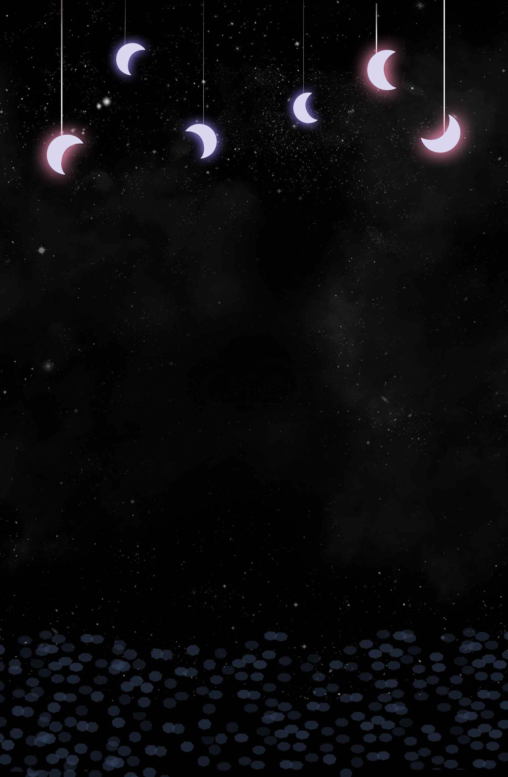 梦幻夜空挂月背景图片素材