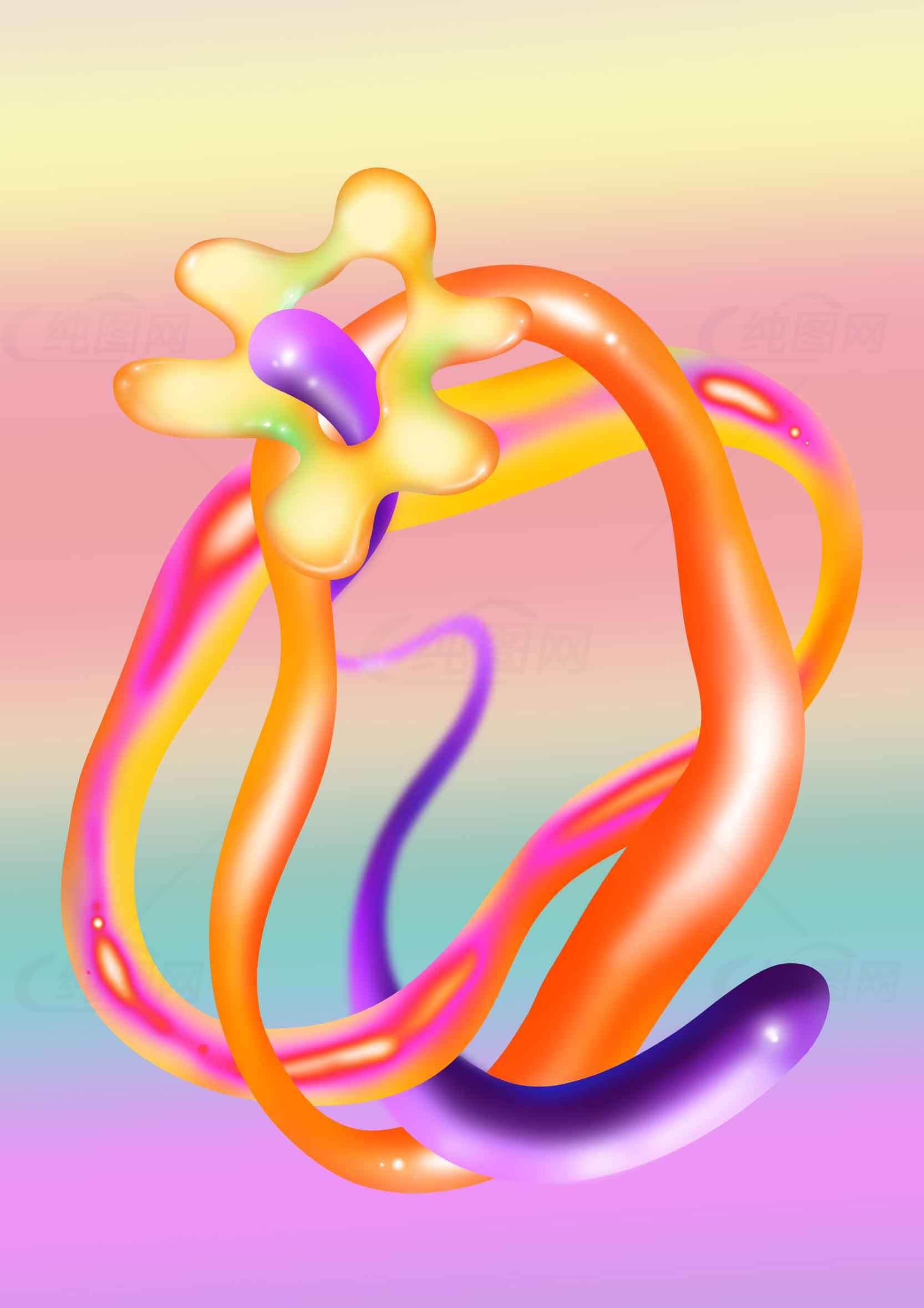 炫彩渐变3D艺术设计图片素材