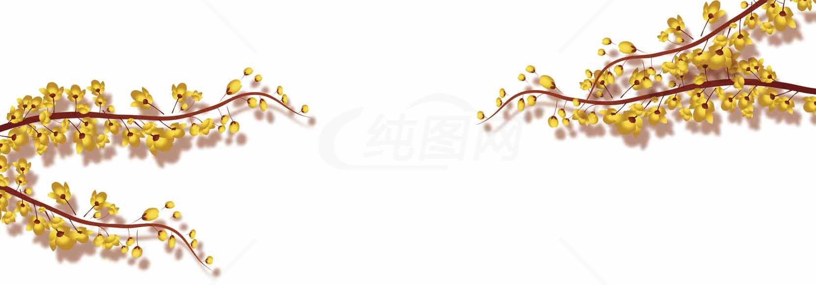 简约金黄色植物装饰背景图片素材