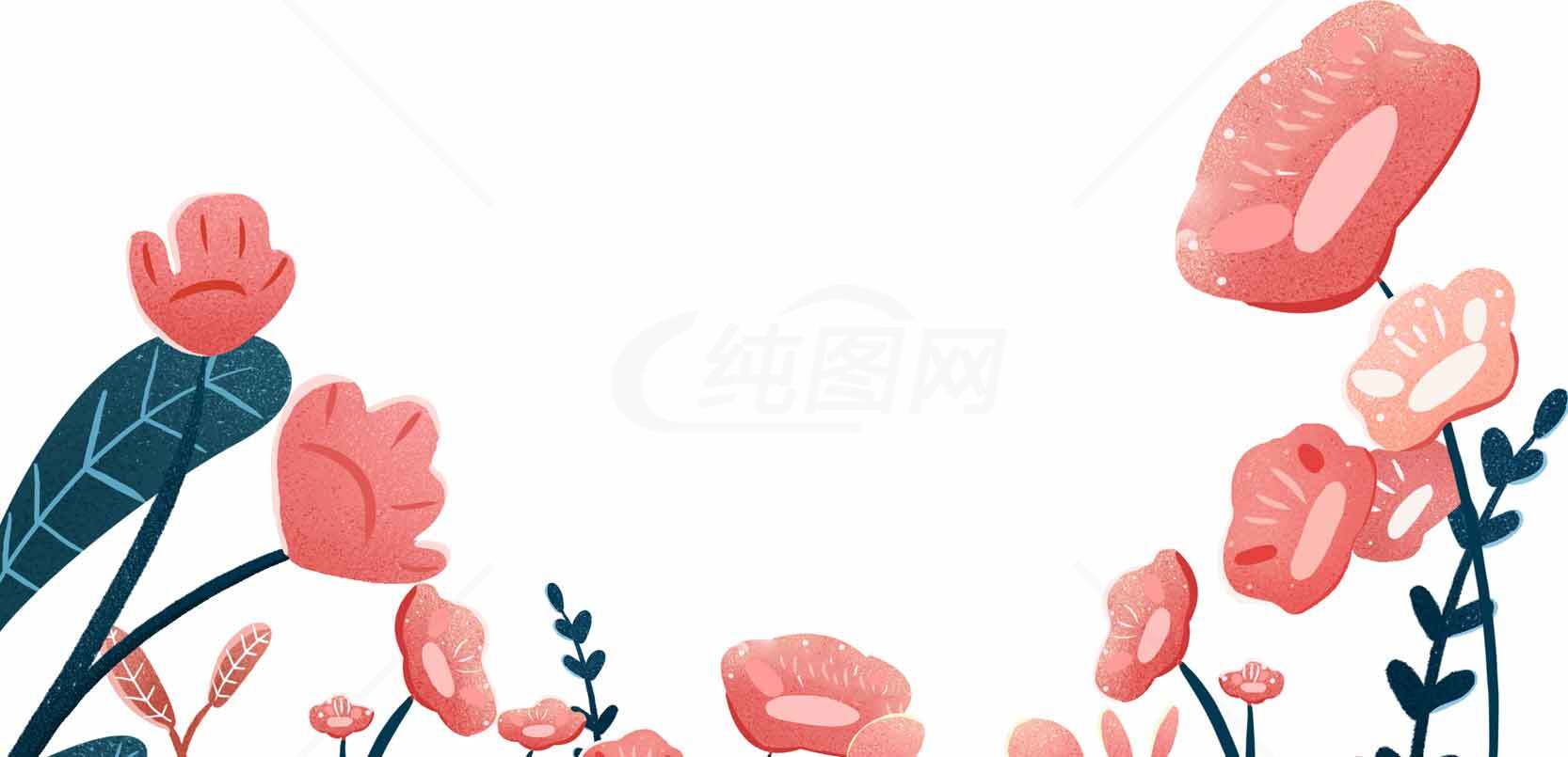 简约手绘花卉背景图片素材