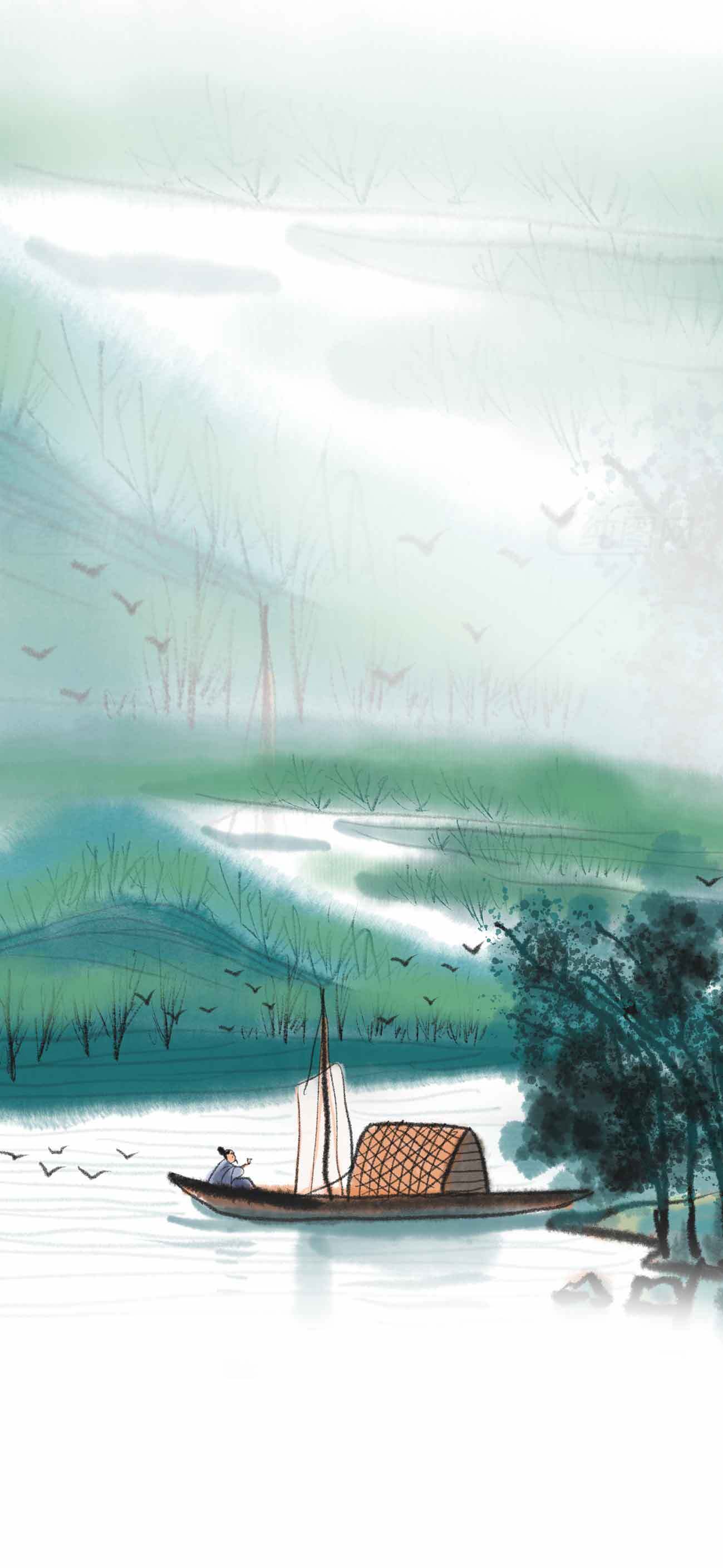 山水画意境唯美风景图片素材