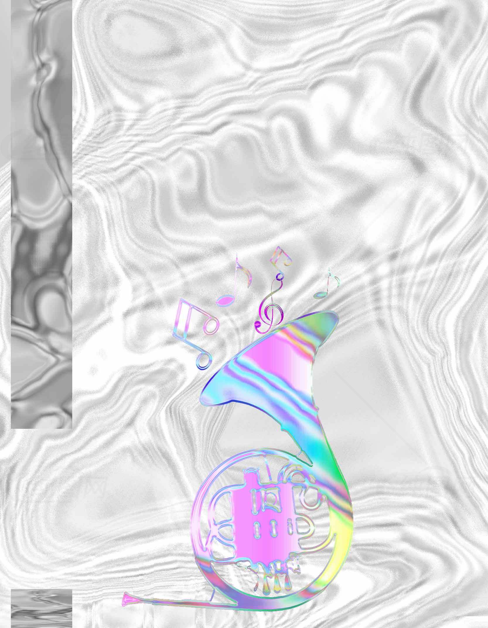 抽象艺术风格的彩虹法式号图片素材