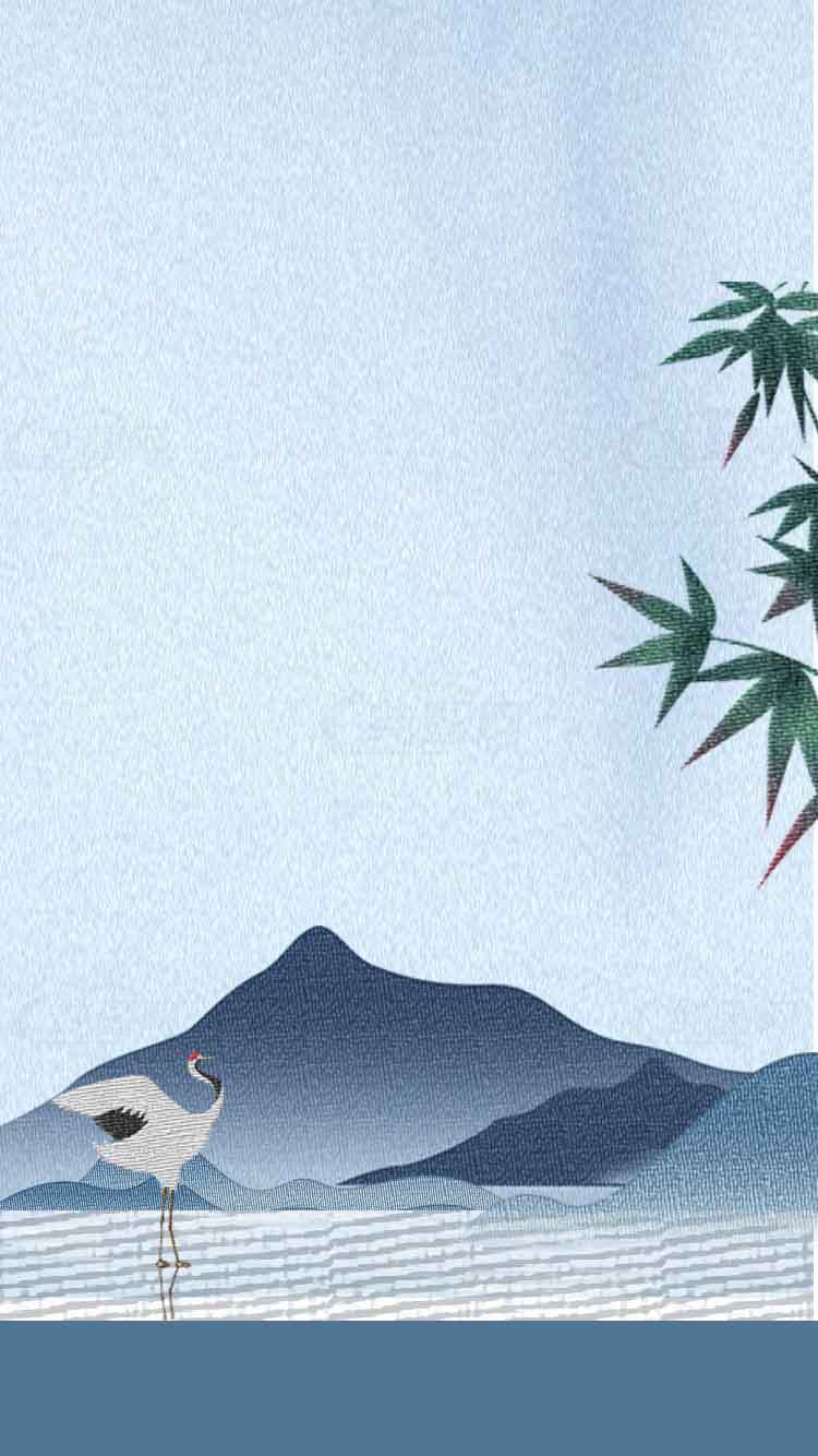 国风水墨山水画背景图片素材