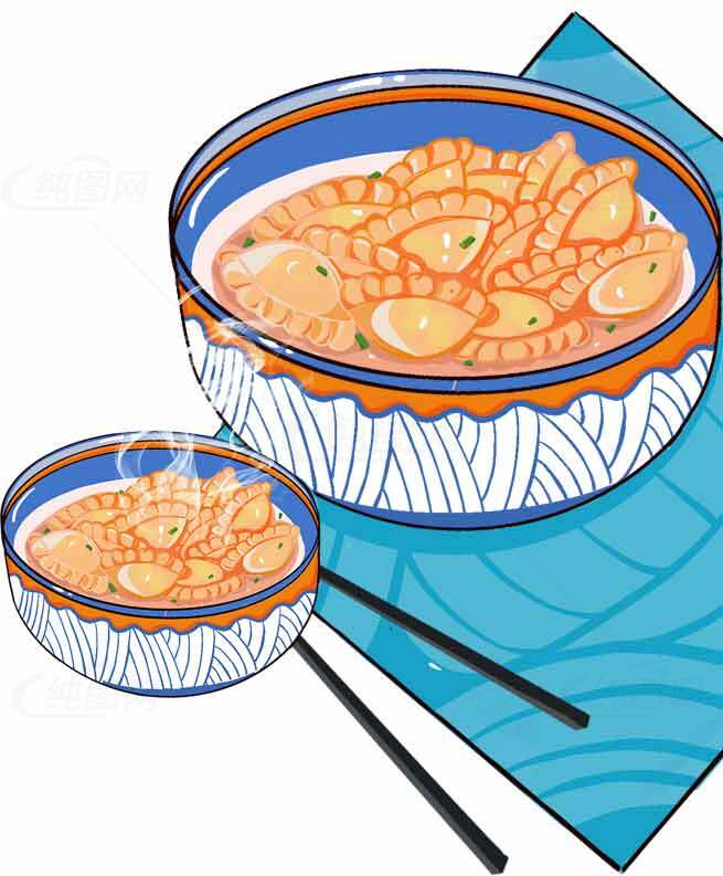 美味虾仁汤插画图片素材