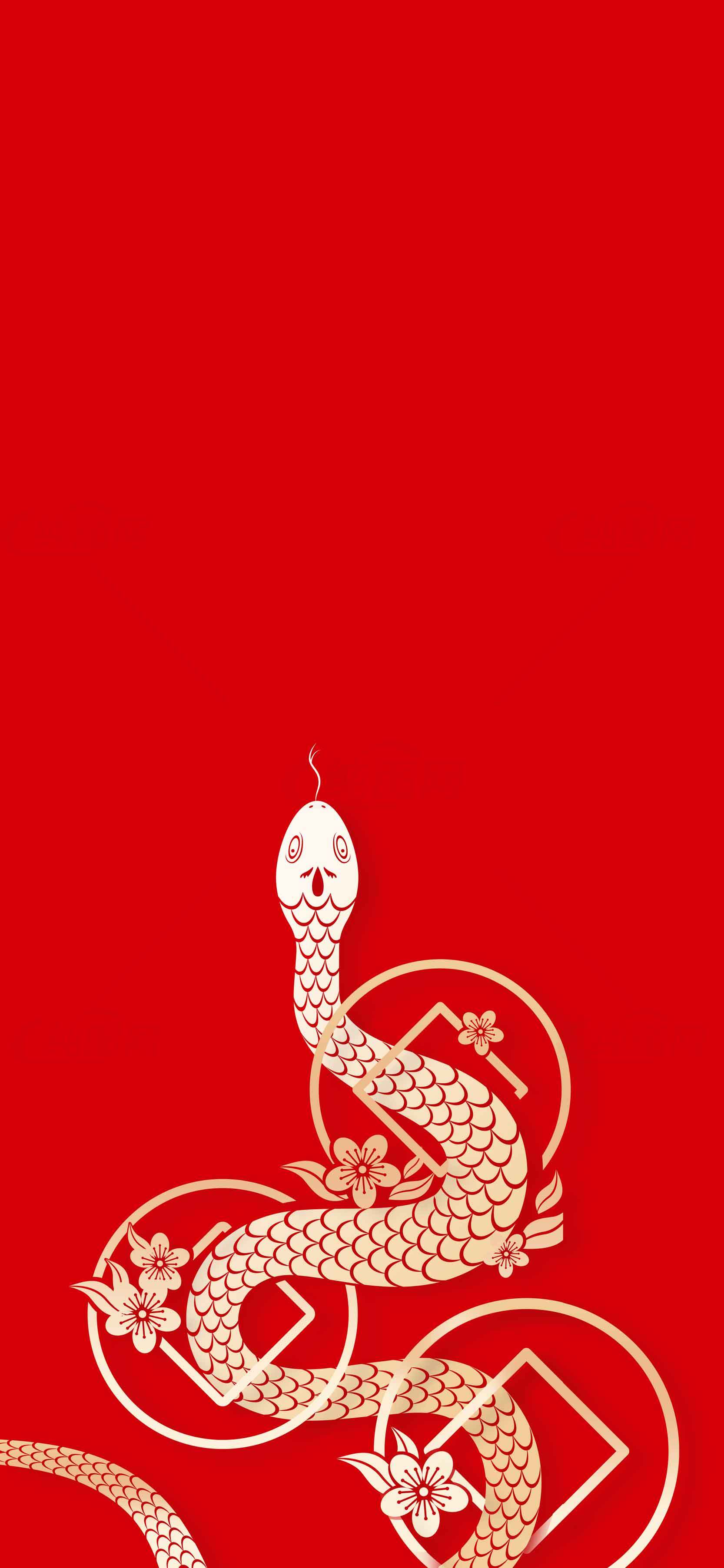 中国风红色背景蛇年剪纸艺术图素材