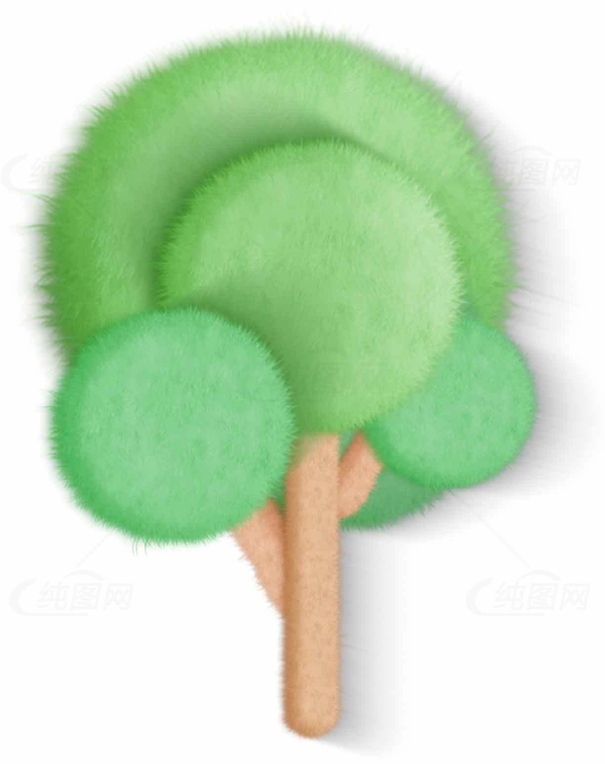 卡通风格绿色树木插画图片素材