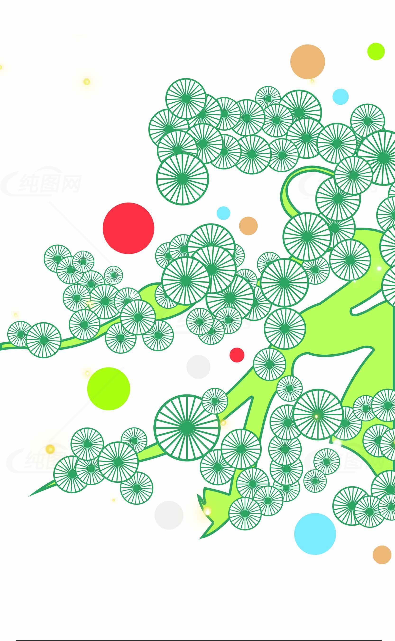 绿色抽象艺术插画设计图片素材