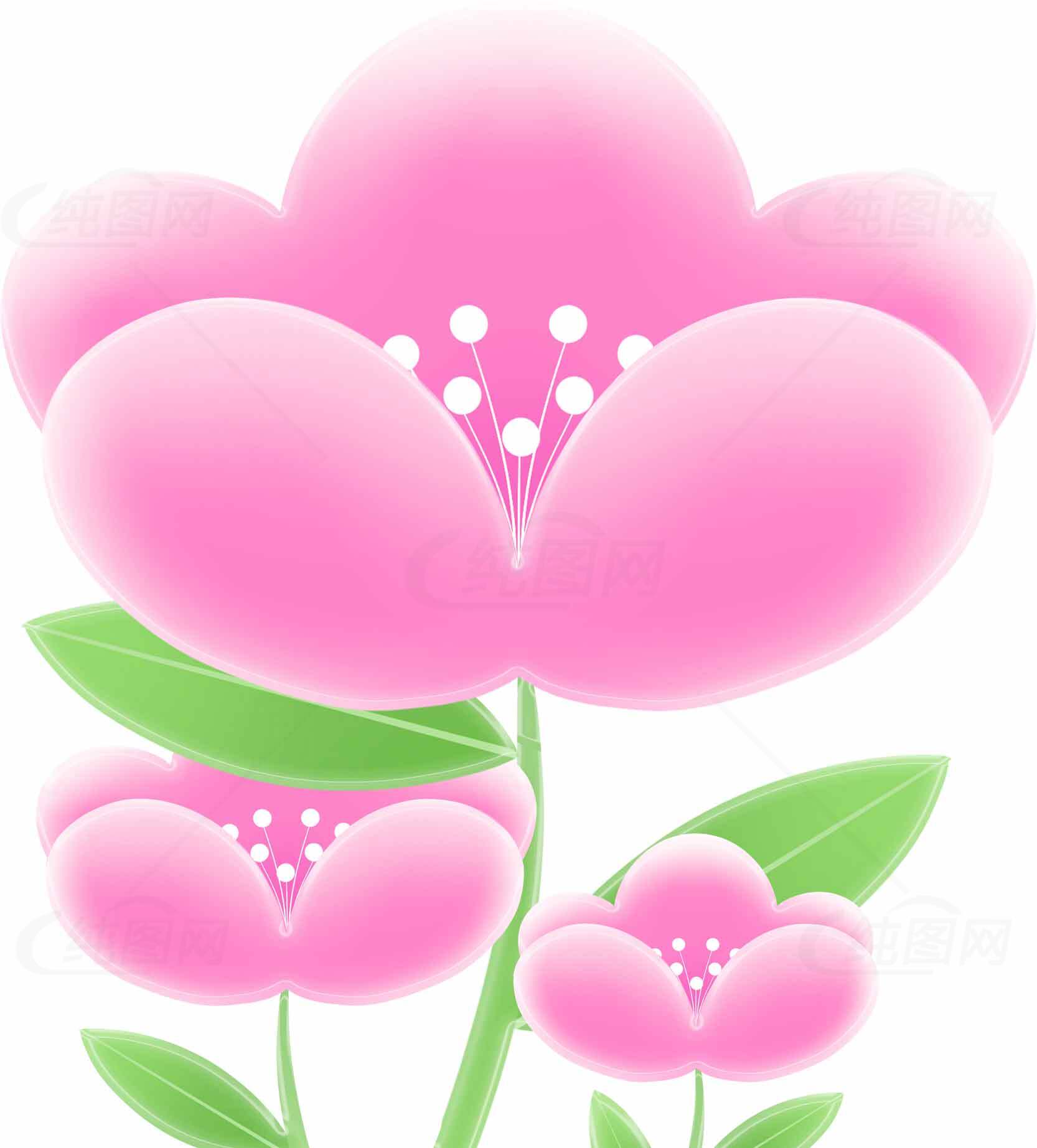 粉色花朵插画图片唯美设计素材