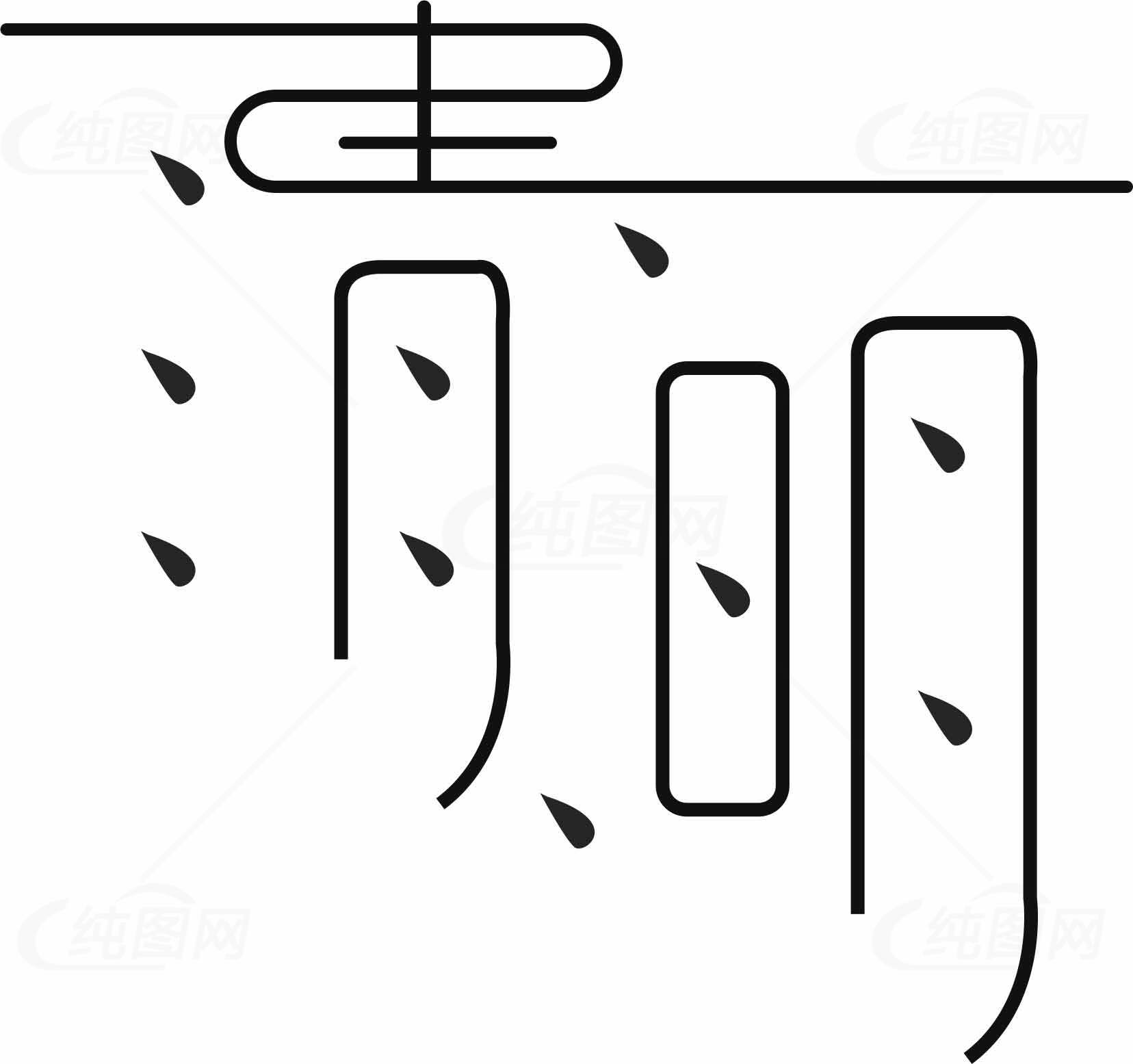 清明节极简风格雨滴设计图片素材