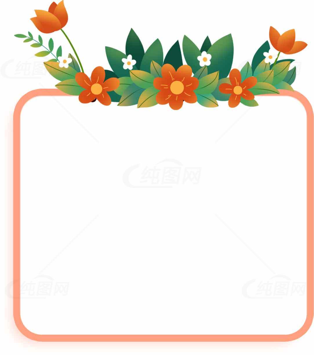花卉装饰边框设计图片素材