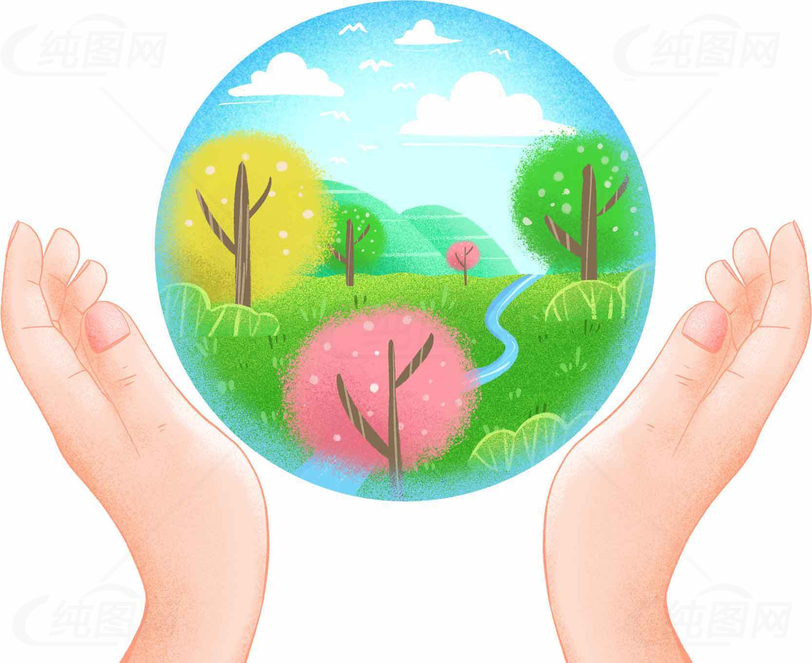 保护地球环境的插画设计素材