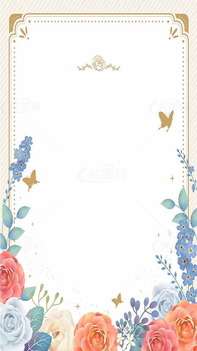 唯美花卉边框背景图片设计素材