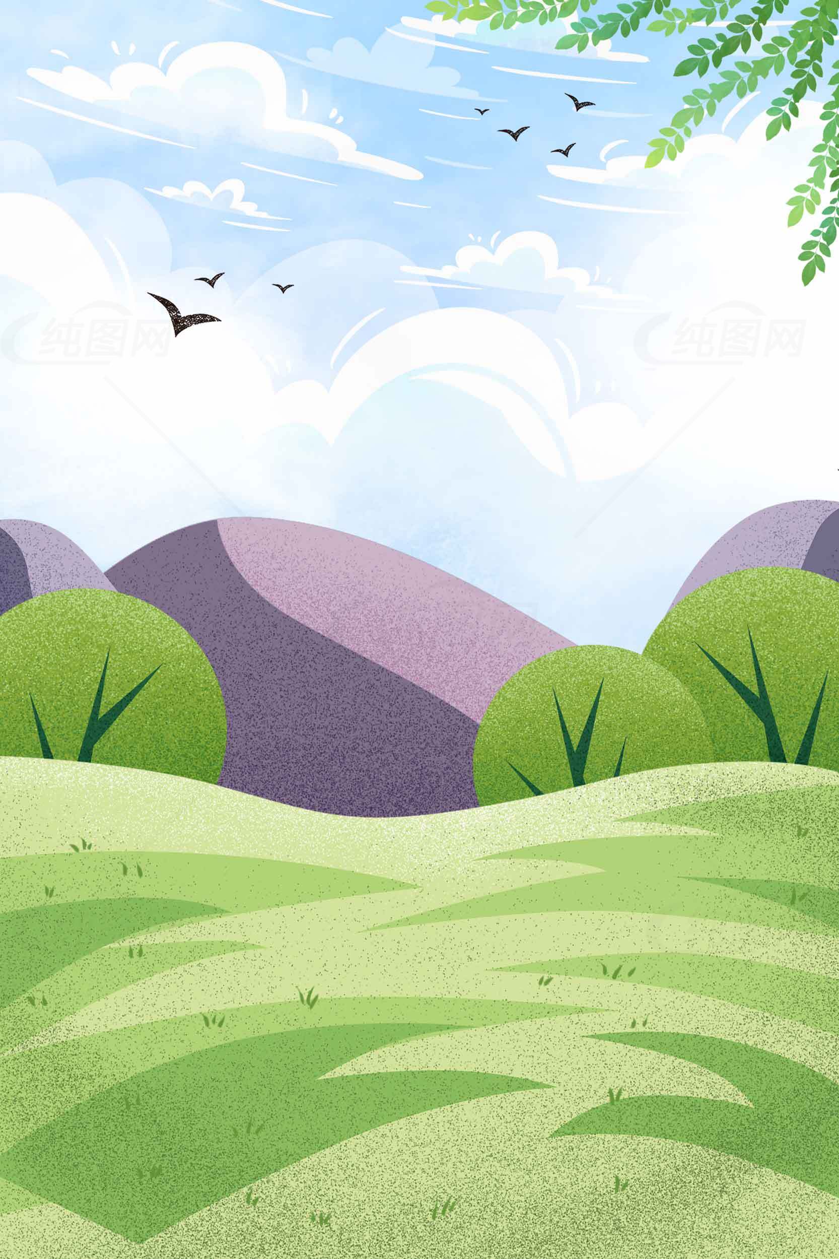 精选高清自然风景插画背景图片合集素材